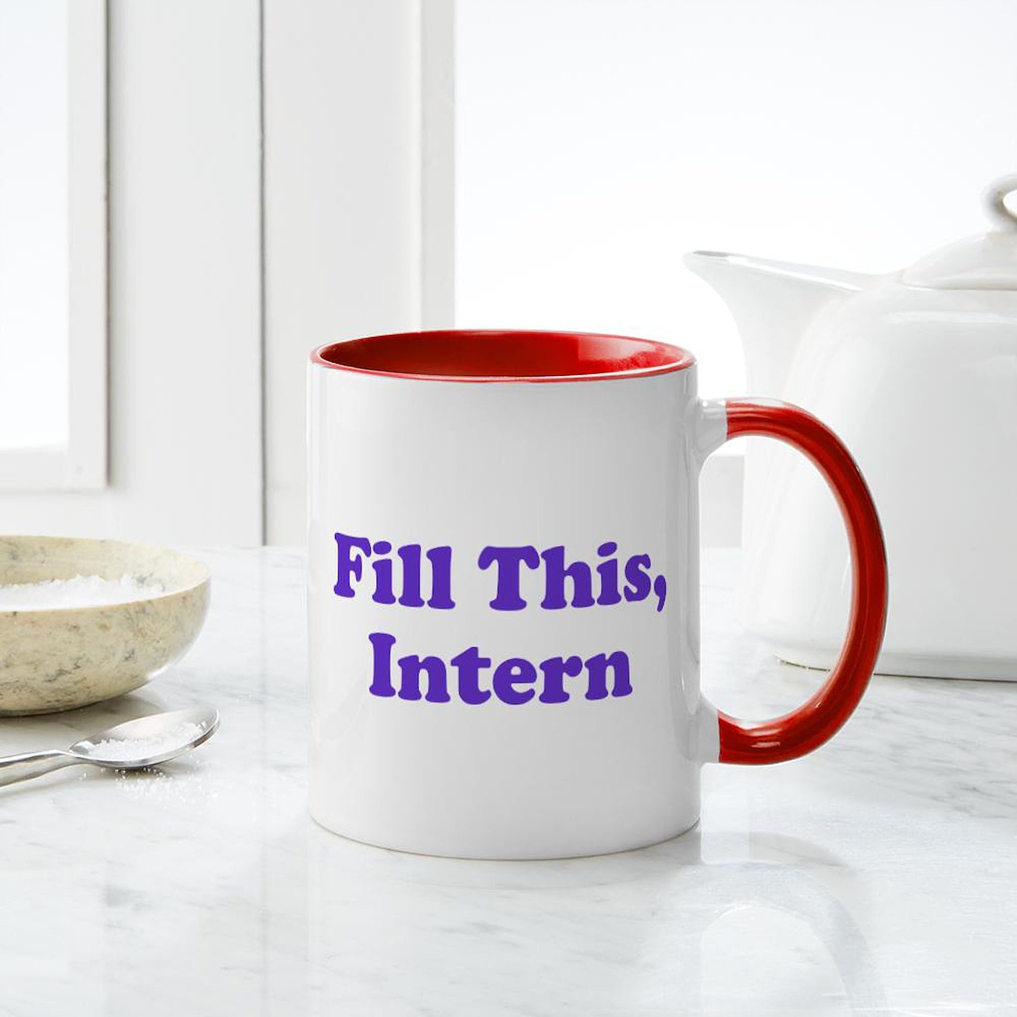 Fill This Intern Coffee Mug - 11 oz (325 ml) Ceramic Coffee Cup for Office, Gifts & Workplace Humor | Funny Intern Gift Idea for Coworkers & Bosses
