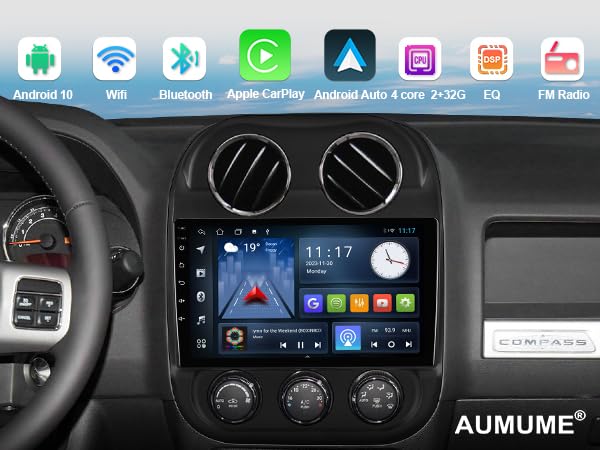 2+32GB Android 10 Double Din Car Stereo for 2010-2016 Jeep Compass & Patriot | 9
