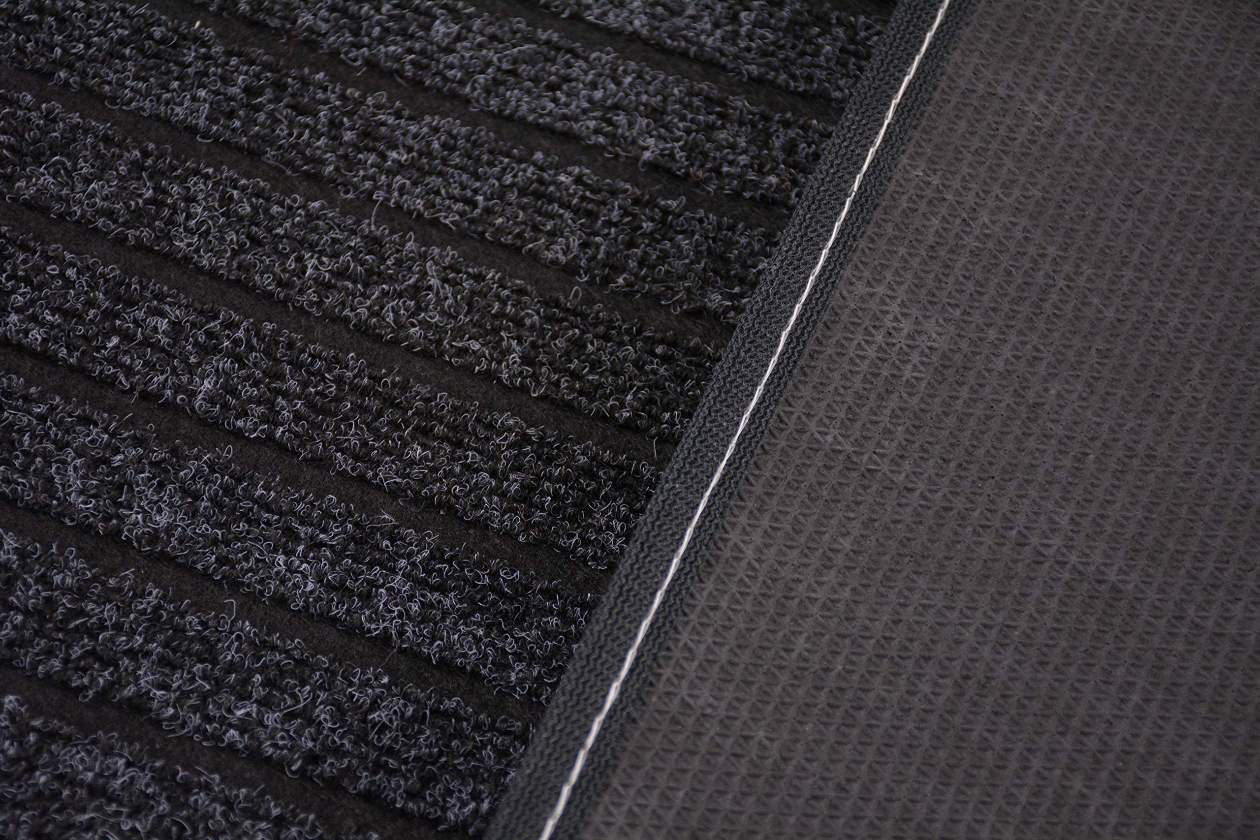 Custom Size Non-Slip Runner Rug with Ribbed Ridges Design - Indoor/Outdoor Durable Carpet with Rubber Backing for Better Traction (Grey, 36