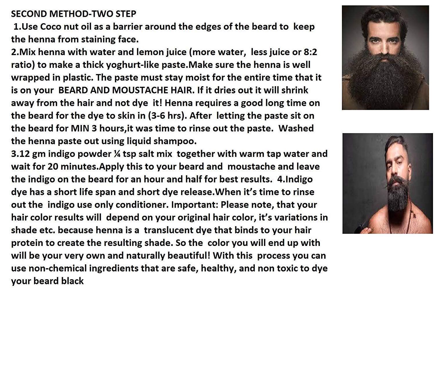 100% Natural Beard & Mustache Dye - 50g | Vegan, Chemical-Free Hair Color for Men | Perfect for Gray Coverage & Styling at Home or Salon