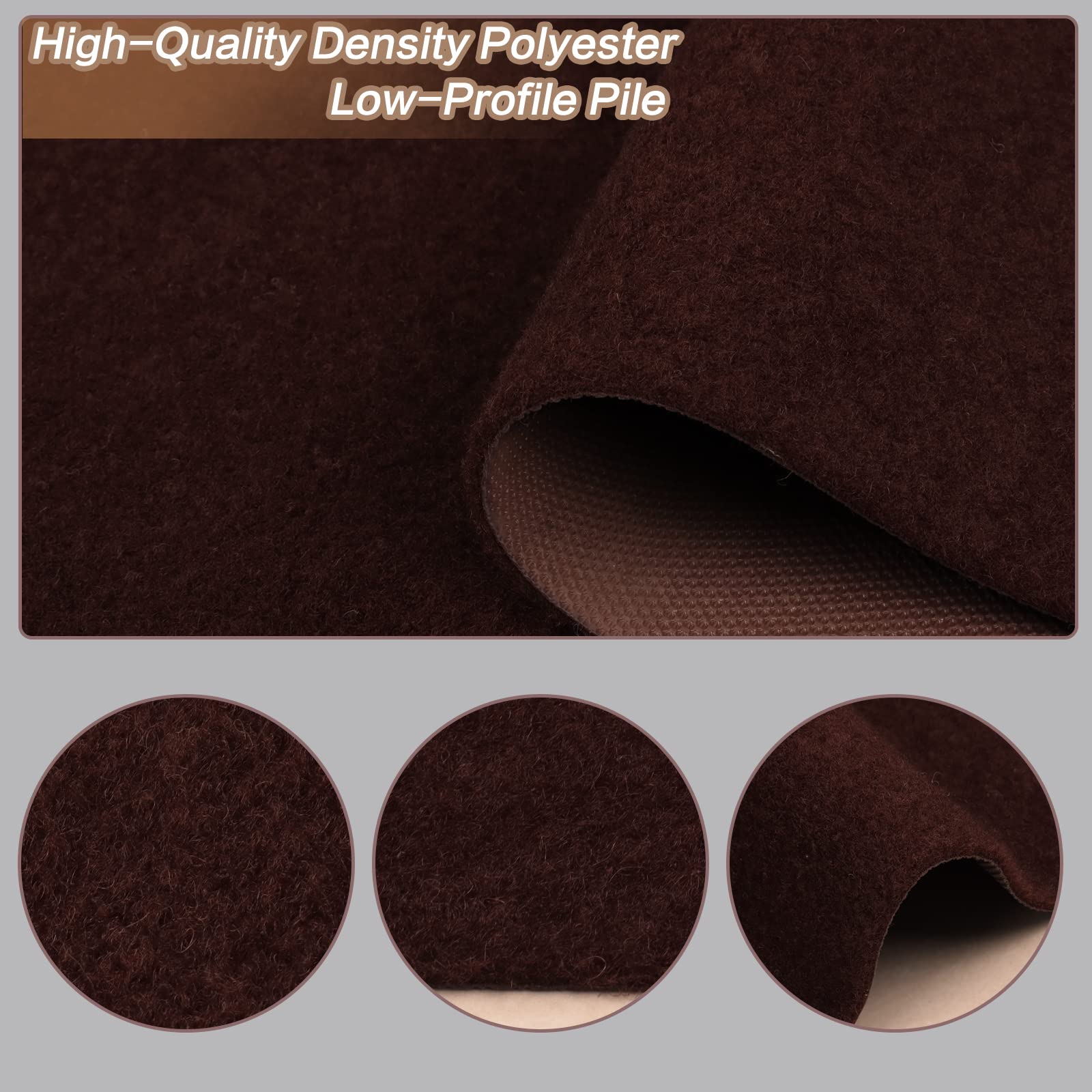 3' x 48' Non-Slip Rubber Backed Runner Rugs - Indoor Outdoor Utility Carpet for RV, Boat, Laundry Room, Balcony & High Traffic Areas - Chocolate Brown - Perfect for Aisles, Hallways & Entryways
