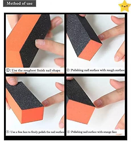TWIREY 2-Piece Nail Art Buffer Block Set - Orange Buffing & Sanding File with Nail Filer - Professional Manicure Tools for Salon & Home Nail Care - Perfect for Gel, Acrylic & Natural Nails