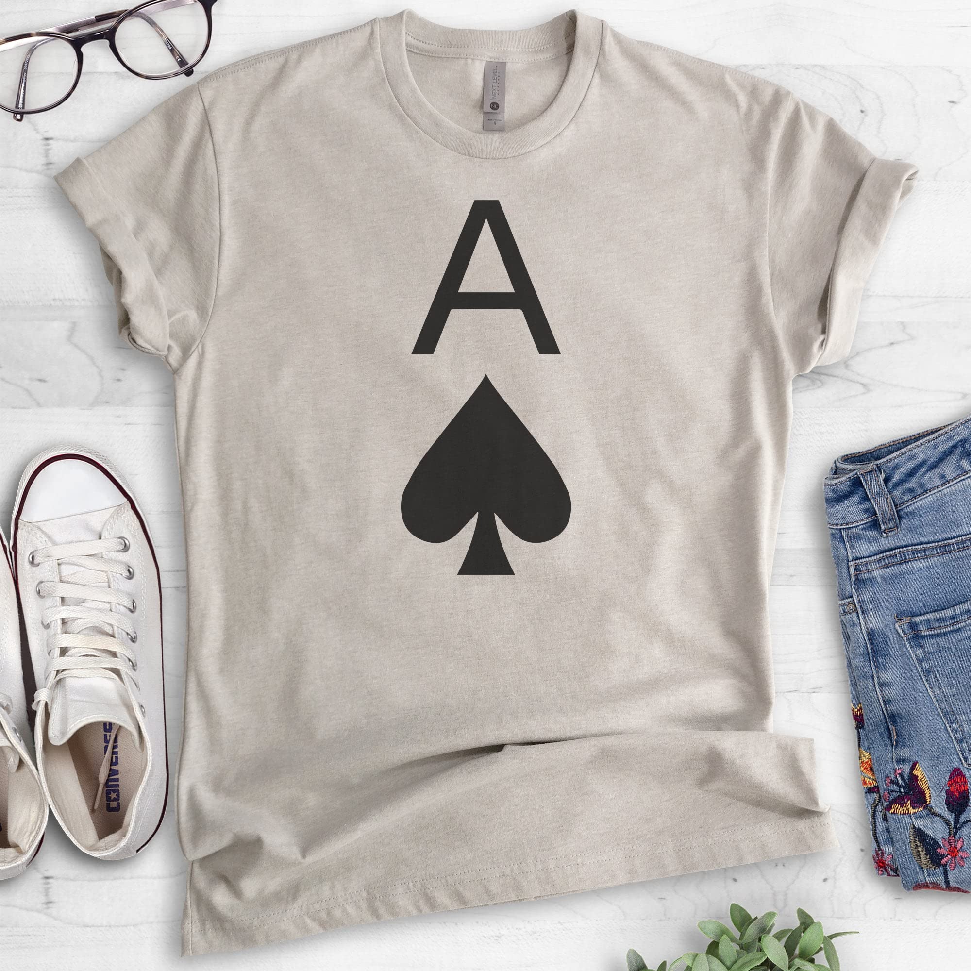 Ace of Spades T-Shirt | Unisex Poker Card Design Tee for Men & Women | Casual Cotton Shirt for Poker Night, Game Day & Streetwear Fashion