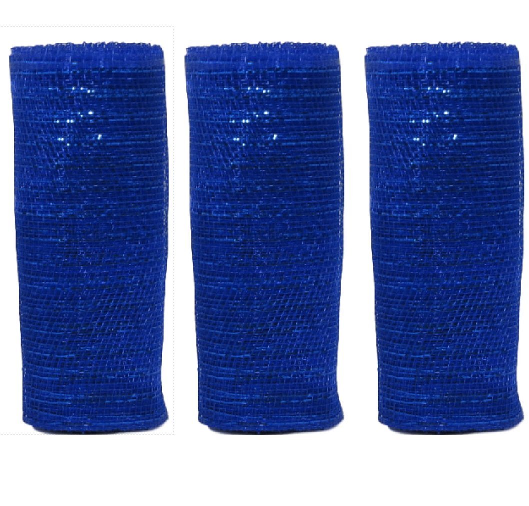 Decorative Mesh Rolls for DIY Crafts, Wreaths, and Party Decorations - 3 Pack Blue Tulle Fabric for Home, Wedding, and Holiday Decor