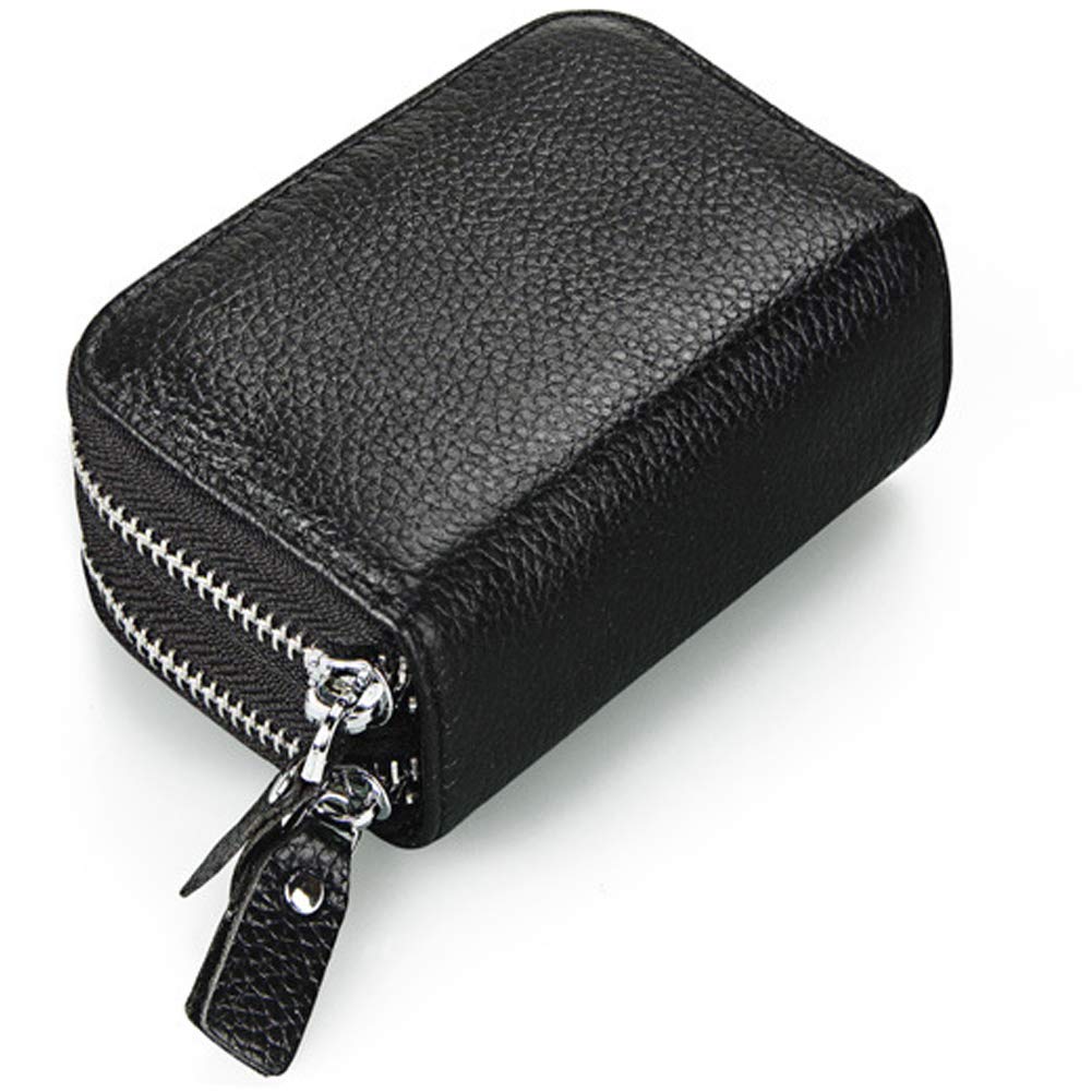 RFID Blocking Women's Soft Leather Wallet with Zipper Pocket - Slim Card Holder for Credit Cards & Cash (Black) | Perfect for Everyday Use, Travel, and Gift Giving