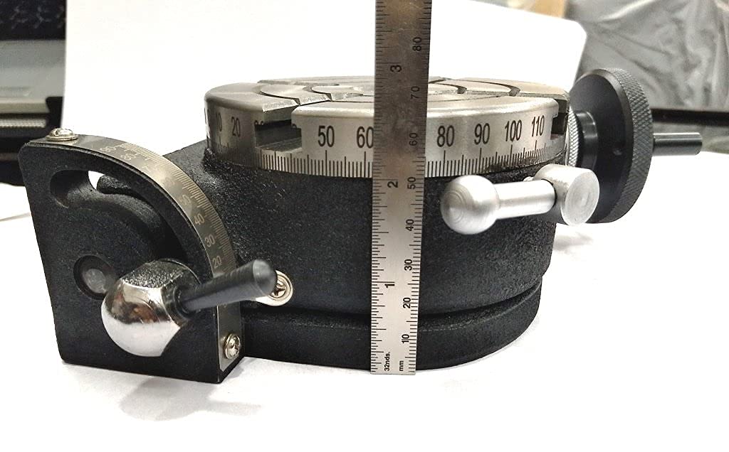 Precision 4-Inch/100mm Tilting Rotary Table with MT2 Bore for Milling & Lathe Work | Heavy-Duty Engineering Tool with 3 Slots | Perfect for Metalworking, CNC Machining & DIY Projects