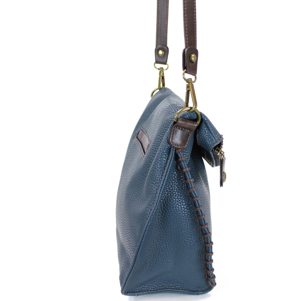 Stylish CHALA Crossbody Bag for Women - Navy & Pewter Flap Top Shoulder Handbag with Secure Zipper | Perfect for Travel, Shopping, and Everyday Use