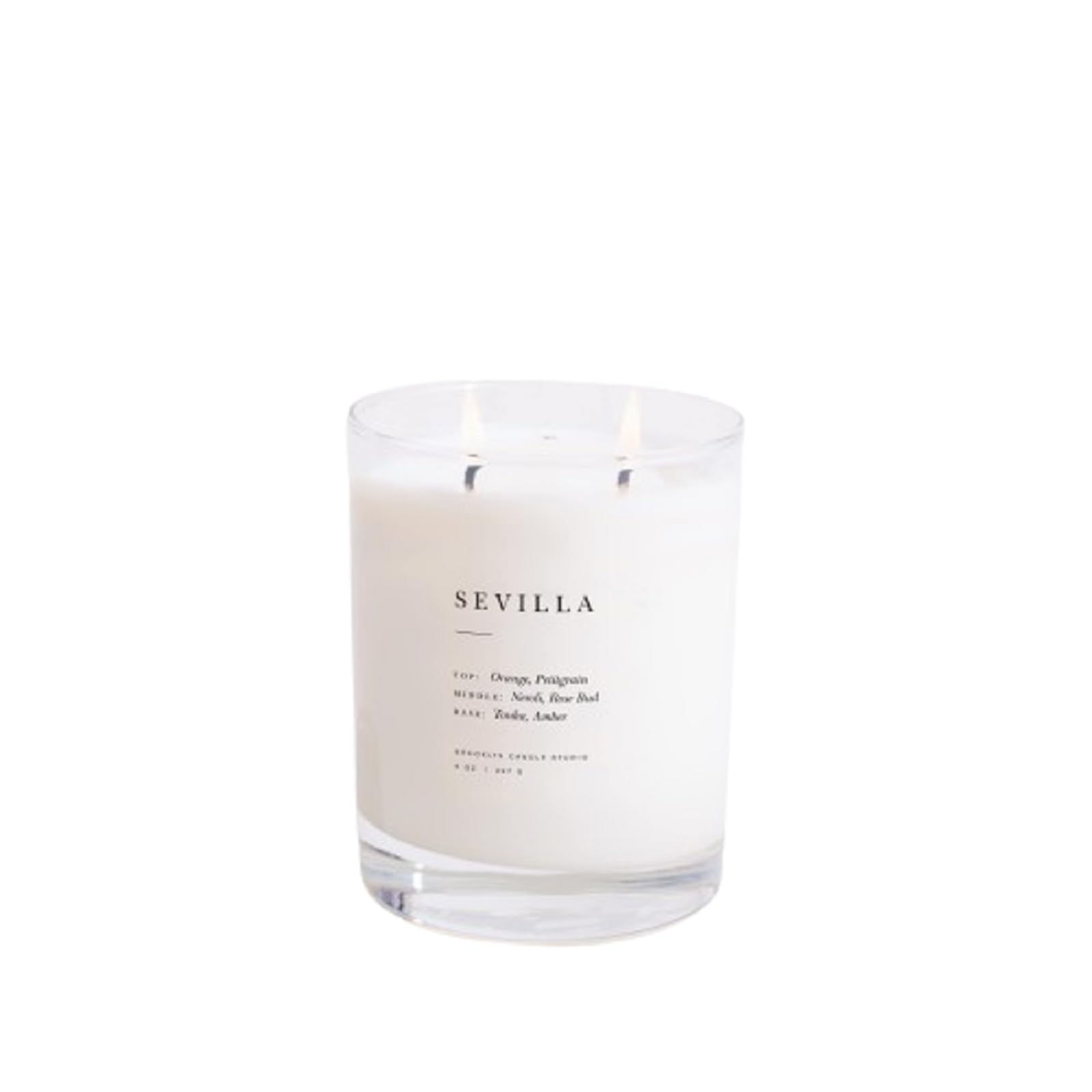Brooklyn Candle Studio Sevilla Classic 2-Wick Soy Candle - Vegan, Hand-Poured in USA, 70-Hour Burn Time, 13oz Luxury Scented Candle for Home, Office & Relaxation