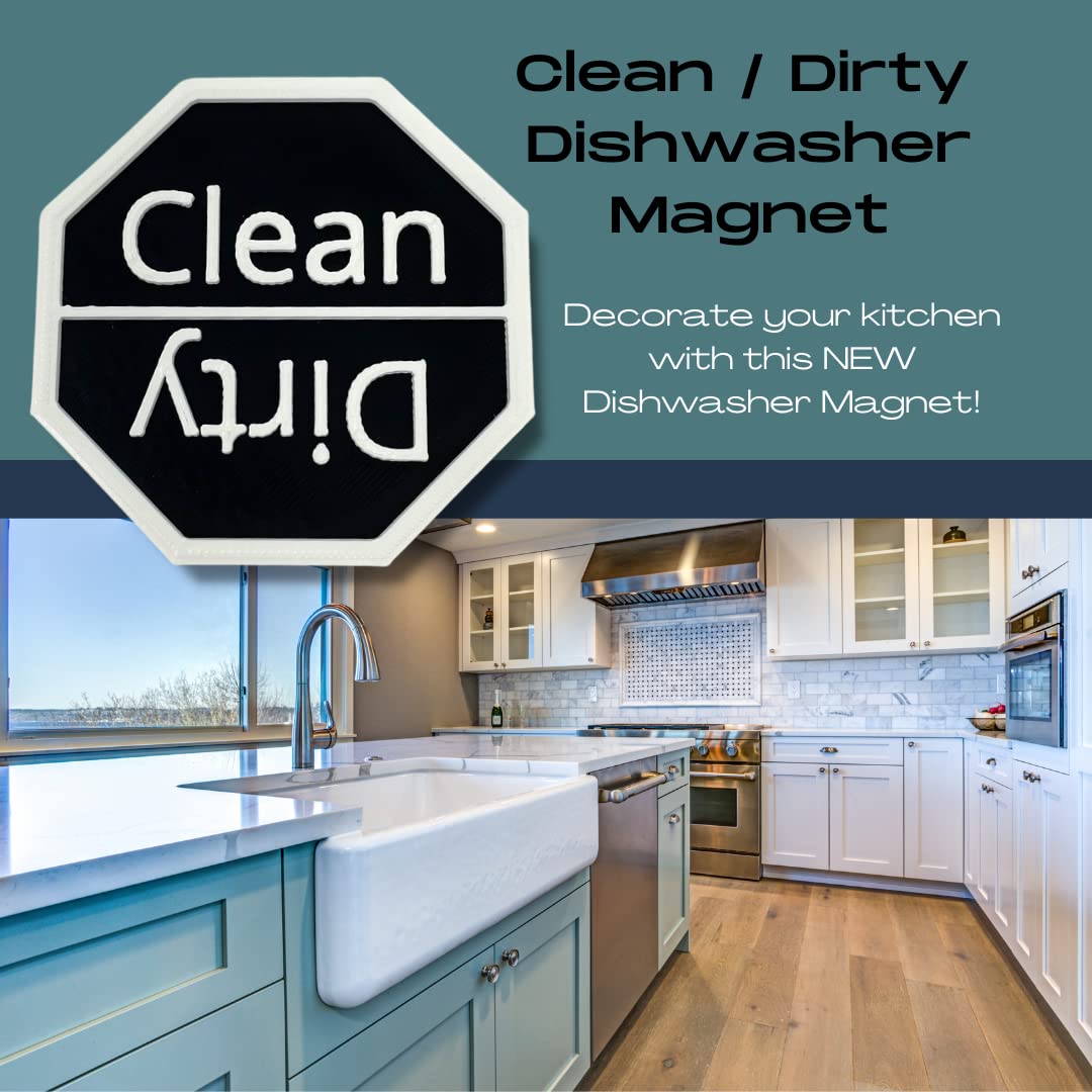 3x3 Inch Dishwasher Status Magnet - Clean or Dirty Indicator for Kitchen Appliances - Perfect for Home, Office & RV Use