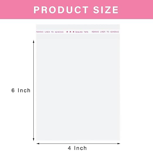 **200 Pcs 4x6 Inches Clear Resealable Cellophane Bags for Candy, Cookies, Gifts & Party Favors | Self-Sealing Packaging Bags for Treats, Snacks & Small Products**    *(Perfect for Bakery Packaging, Wedding Favors, Candy Storage & Retail Product Display)*