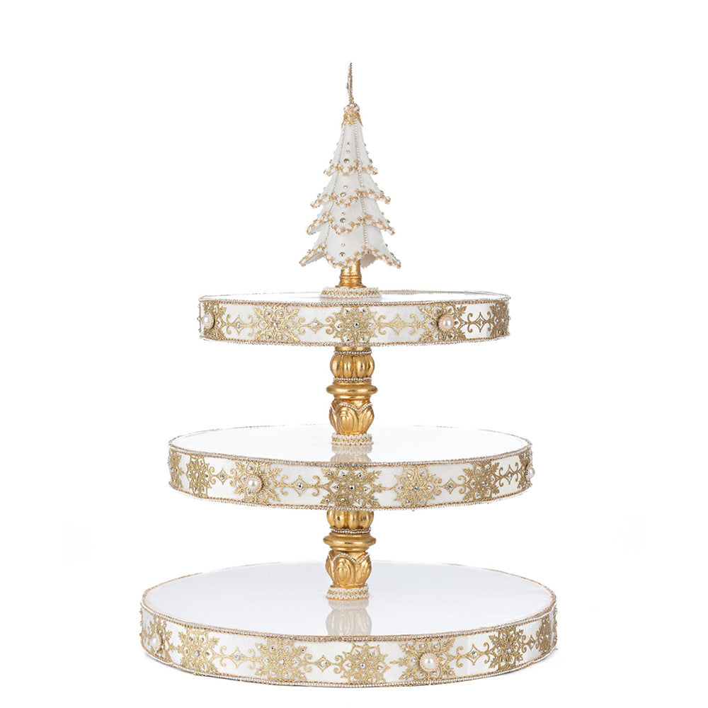 Elegant Bells of Brilliance 3-Tier Serving Tray Set - Premium Metal Dessert Stand for Parties & Afternoon Tea - Katherine's Collection