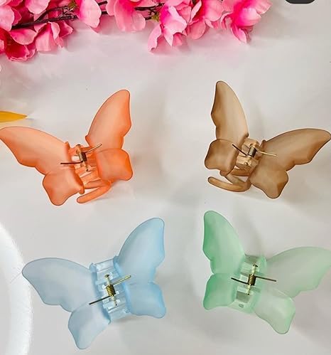 5-Piece Mini Butterfly Hair Clips - 2.63 Inch Cute Hair Claws & Barrettes for Women & Girls - Sweet Simple Hair Accessories for School, Parties & Everyday Styling