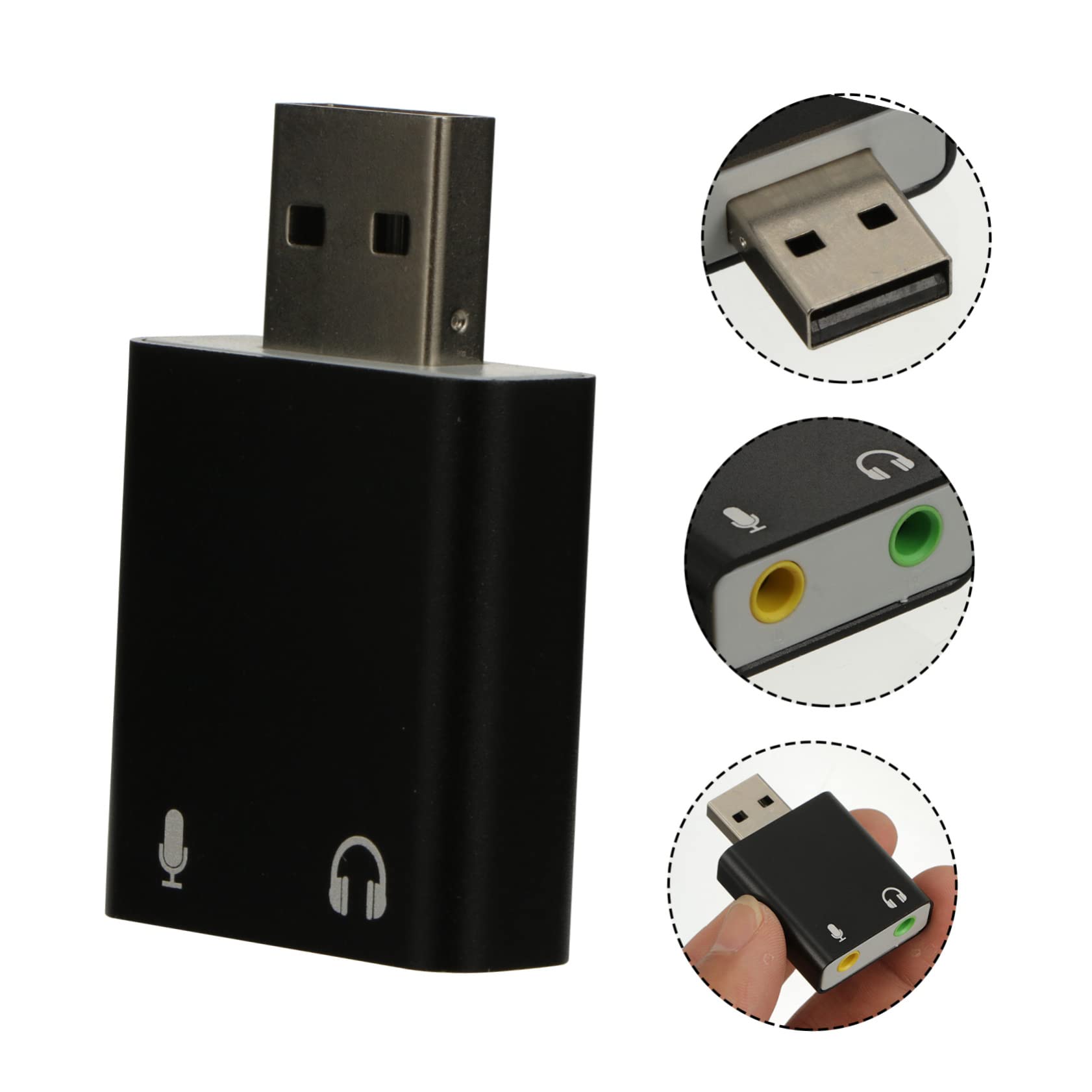 BUTIFULSIC USB External Sound Card - Aluminum USB Audio Adapter for Windows PC & Laptop - High-Quality Stereo Sound & 3D Microphone Support - Perfect for Gaming, Streaming, Music Production & Online Meetings