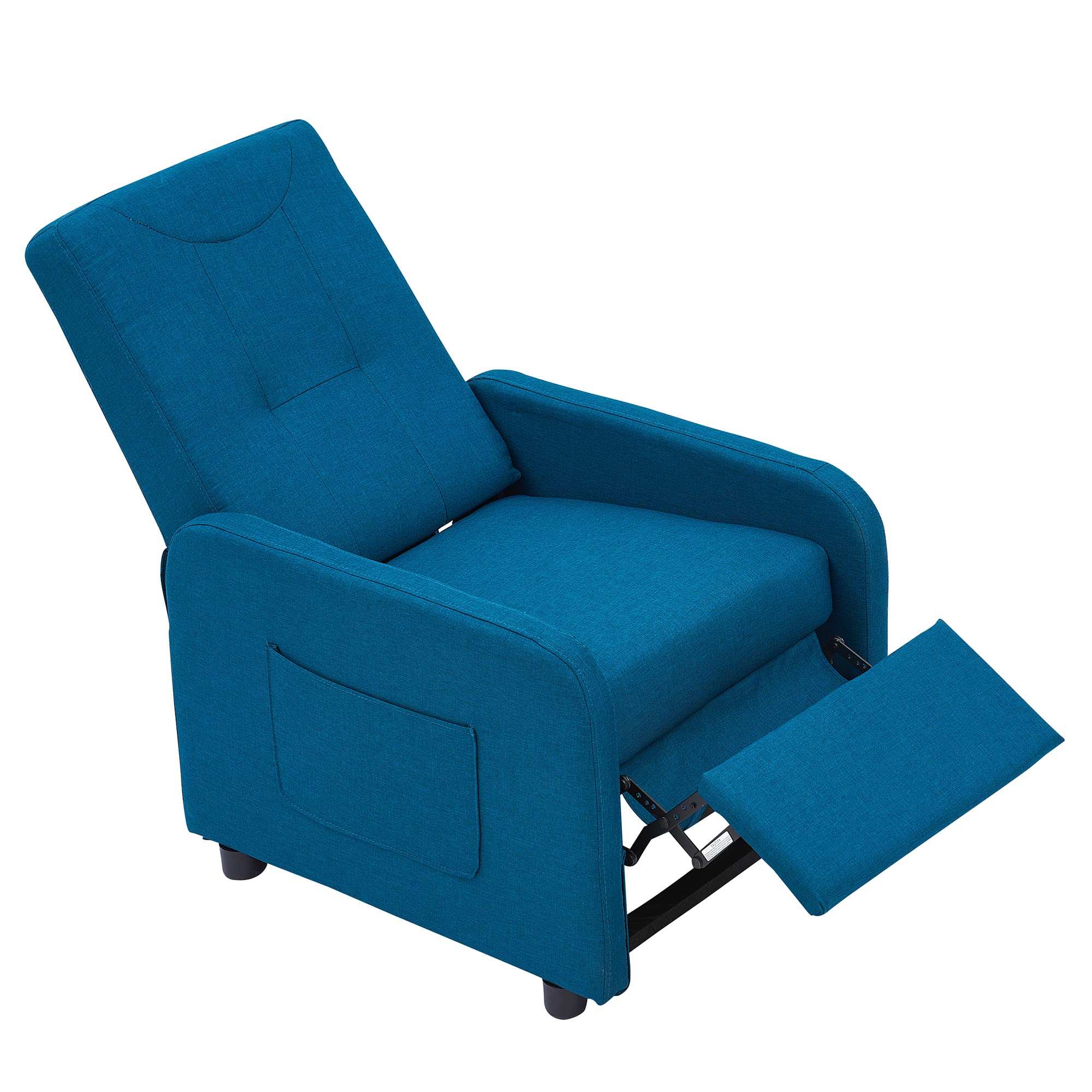 Bidook Blue Cotton Multifunctional Sofa Chair - Adjustable Lounge Chair for Living Room, Bedroom & Office - Comfortable Reading, Relaxing and Napping Chair