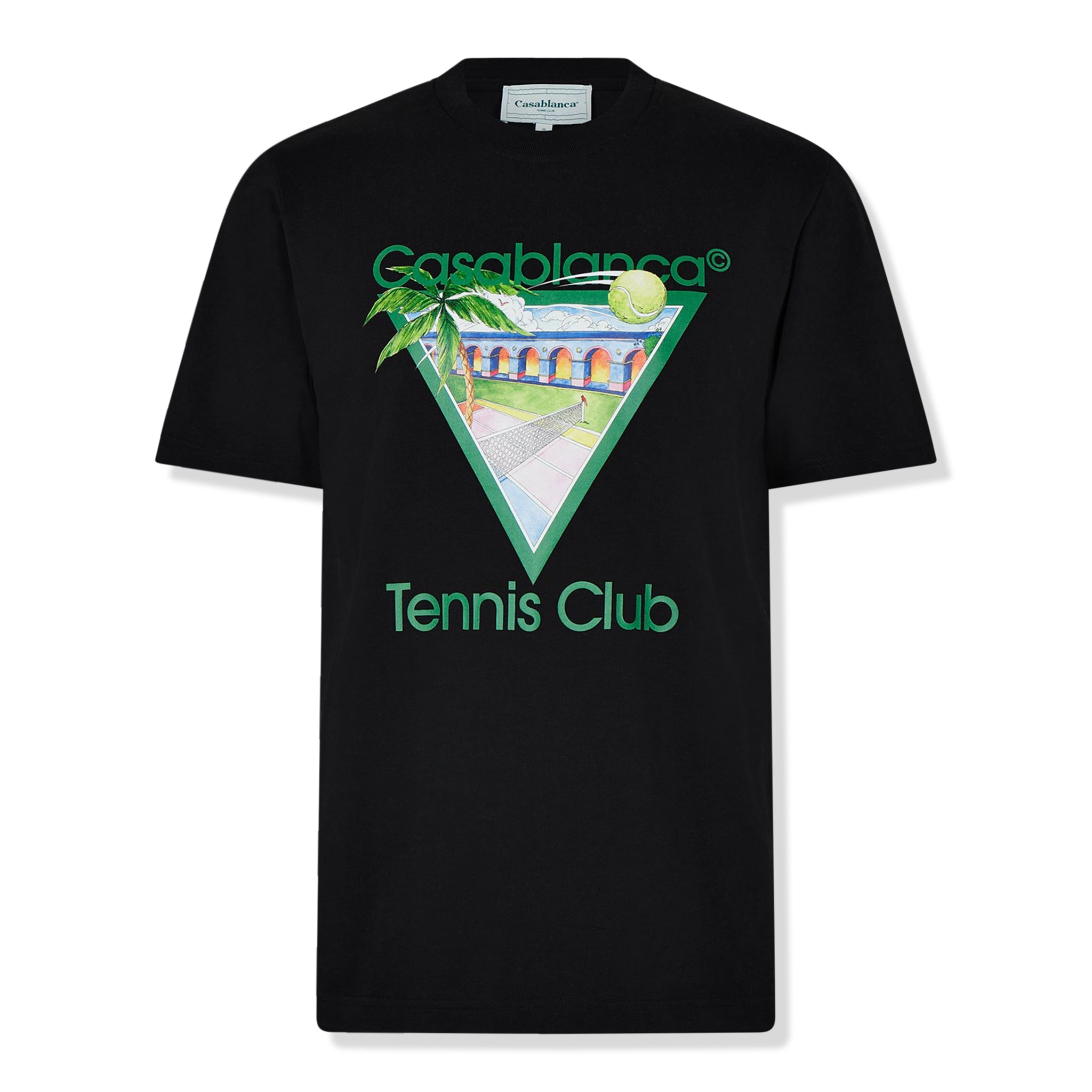 Casablanca Casa Tennis Club Black T-Shirt for Men - Stylish Cotton Tee for Casual Wear, Sports & Street Fashion