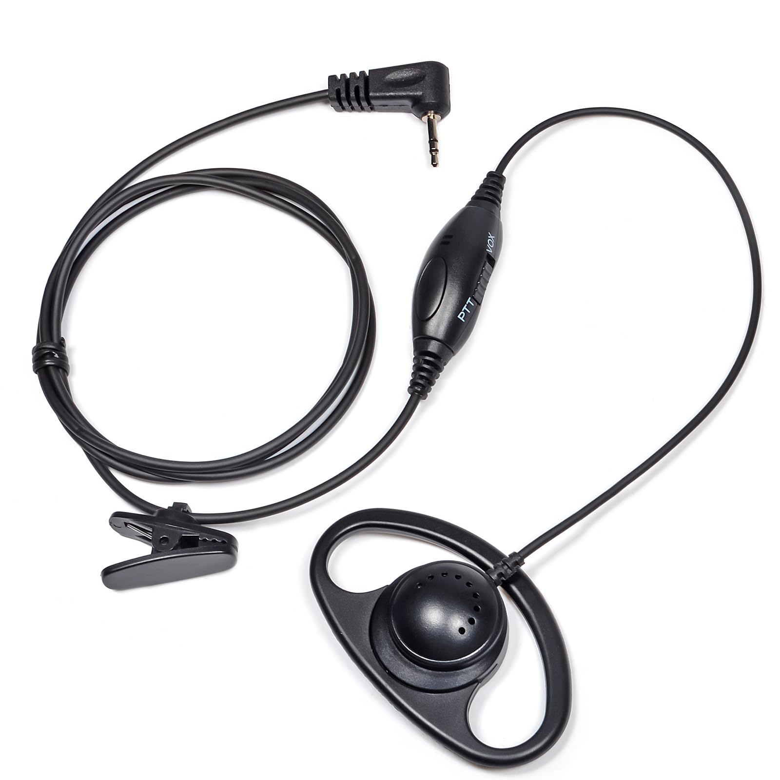 UAYESOK D-Shape Two-Way Radio Earpiece with Mic & PTT/VOX - Compatible with Motorola Talkabout T260 T260TP T402 T460 T465 T600 T800 (1-Pin, 2-Pack) - Ideal for Security, Construction & Outdoor Communication