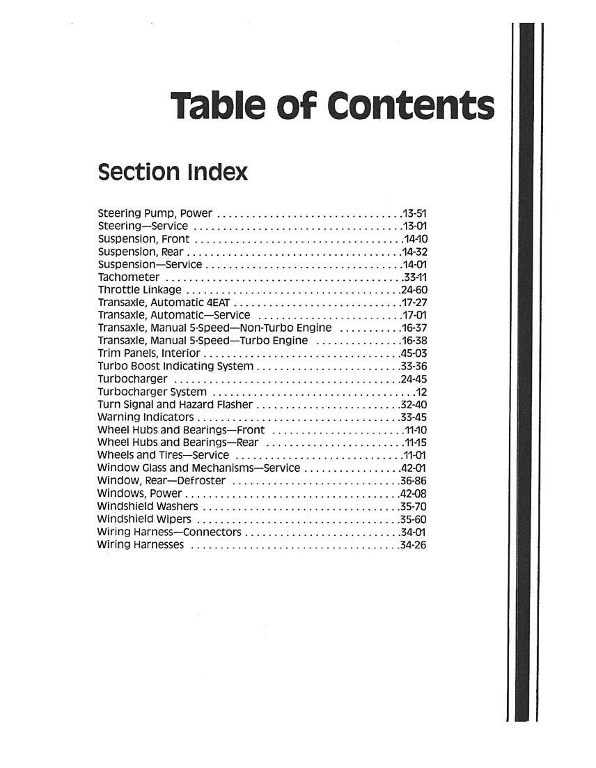 1991 Mercury Capri Shop Service Repair Manual - Engine, Drivetrain, Electrical & Body | Bishko Automotive Literature | DIY Car Maintenance & Restoration Guide