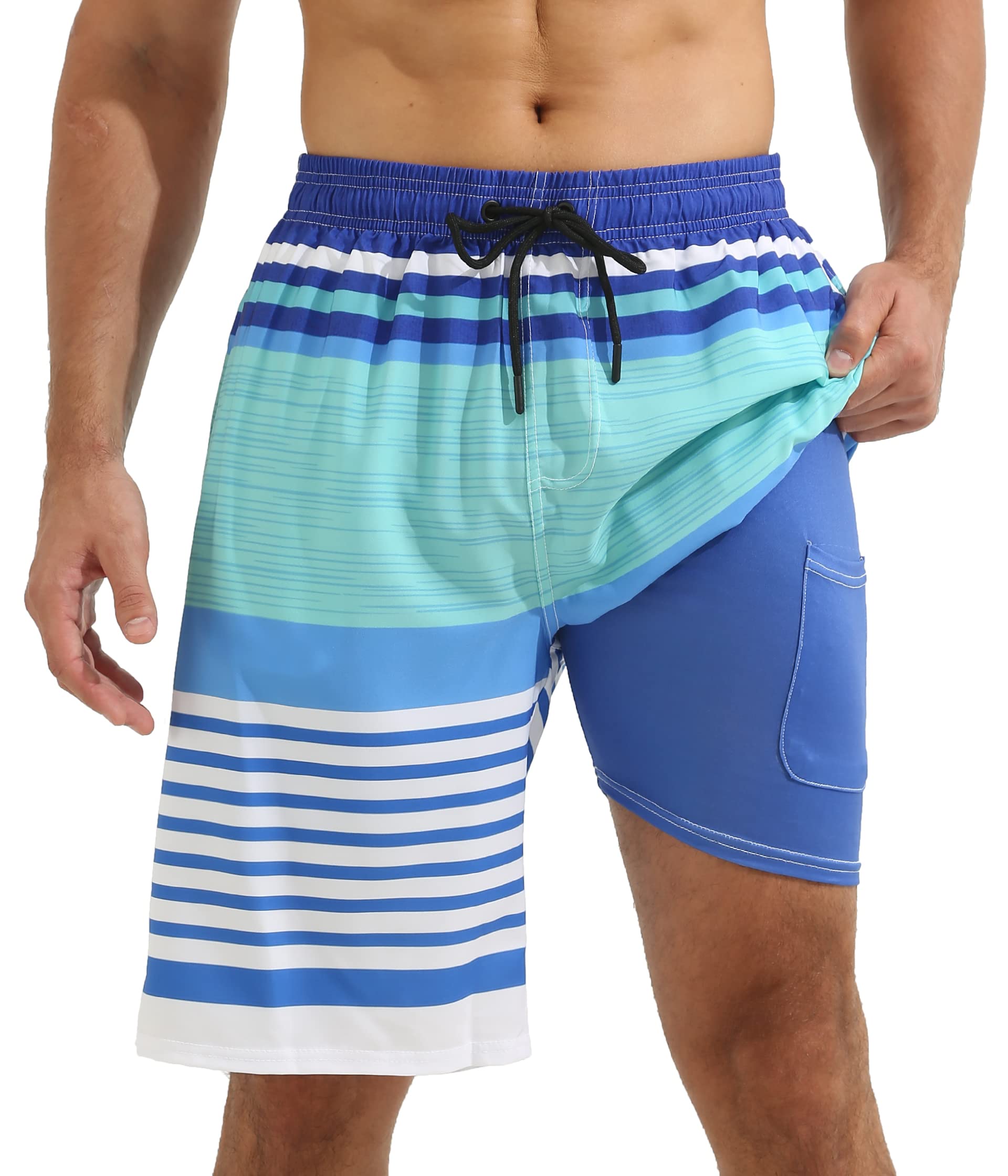 **XSKJY Men's Quick Dry Swim Trunks with Compression Liner - Lightweight Beach Shorts for Swimming, Surfing & Summer Sports | Ideal for Pool, Ocean & Water Activities**