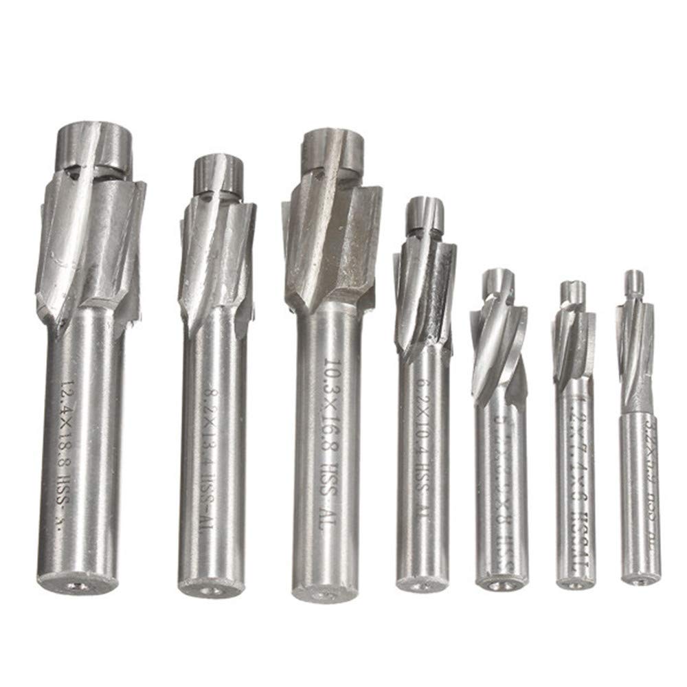 7-Piece M3-M12 HSS Countersink Drill Bit Set - High Speed Steel Countersink Cutter for Metal, Wood & Plastic - Perfect for DIY, Woodworking & Metalworking Projects