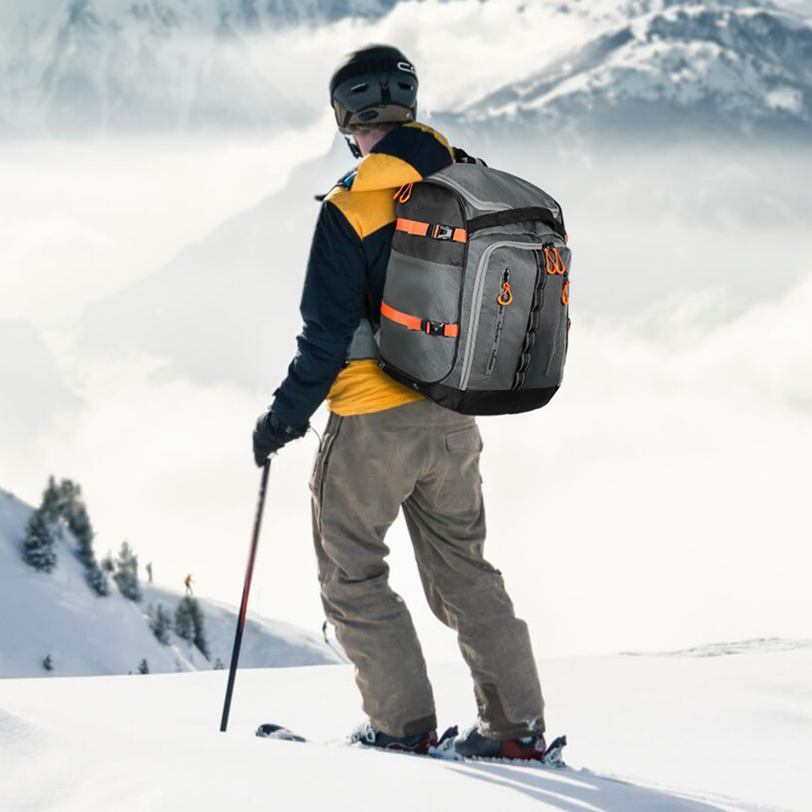 50L Waterproof Ski Boot Backpack for Snowboarding - Durable & Lightweight Travel Storage Bag with Helmet, Goggles & Glove Compartments - Perfect for Ski Trips, Winter Sports & Mountain Adventures (Men & Women)