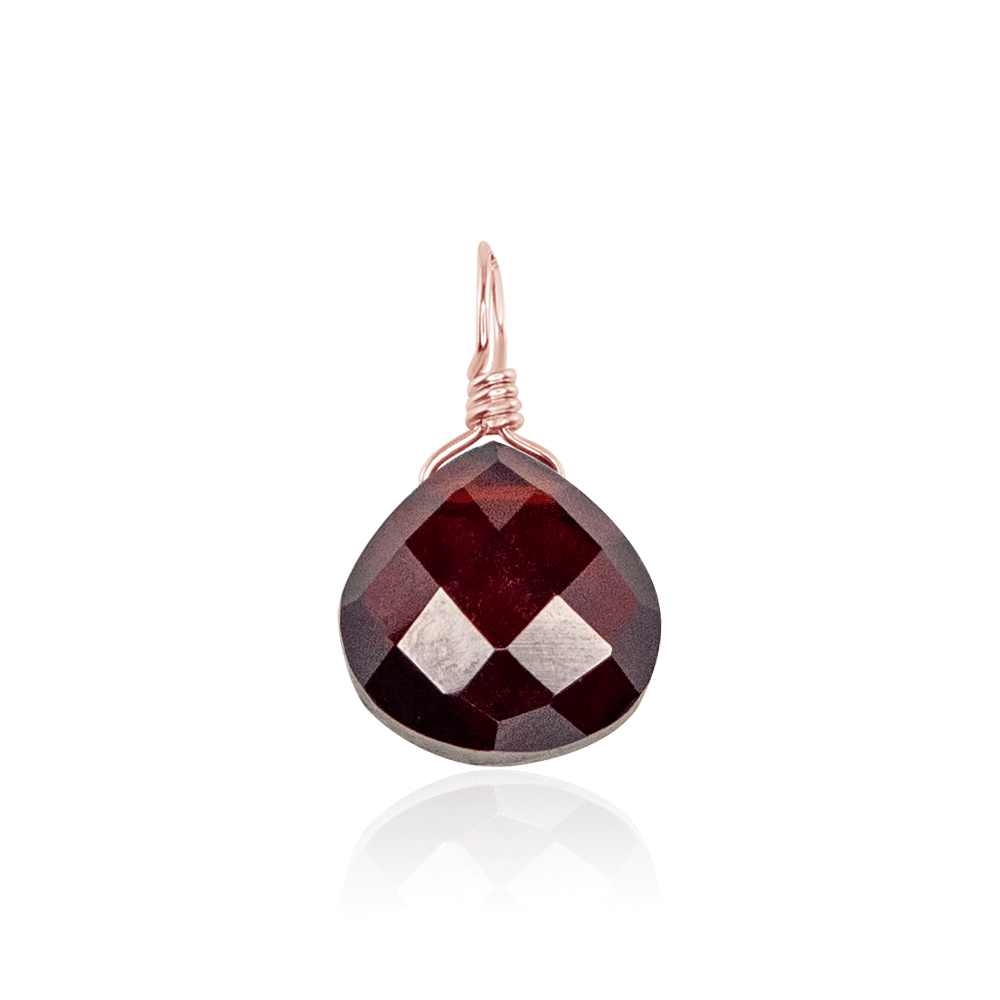 Tiny Garnet Teardrop Gemstone Pendant Necklace - Genuine Natural Red Garnet Jewelry for Women - Perfect for Valentine's Day Gifts, Anniversary Presents & Everyday Elegance
