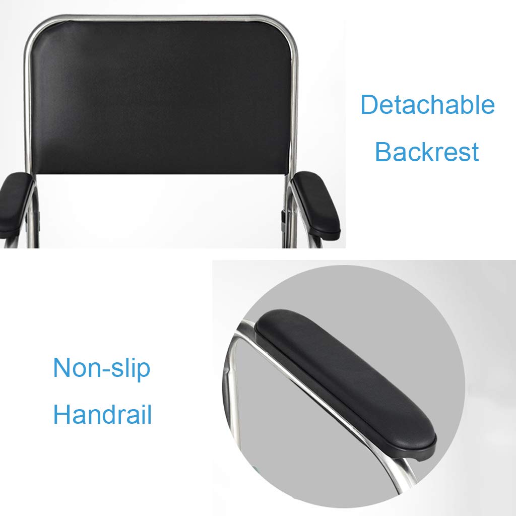 **Lightweight Adjustable Height Folding Bedside Commode for Adults – Padded Seat, Safety Frame Rails, Max 150kg Capacity – Ideal for Elderly, Disabled & Post-Surgery Home Care**    (优化说明：符合SEO规范，突出关键词，增加使用场景，简洁清晰)