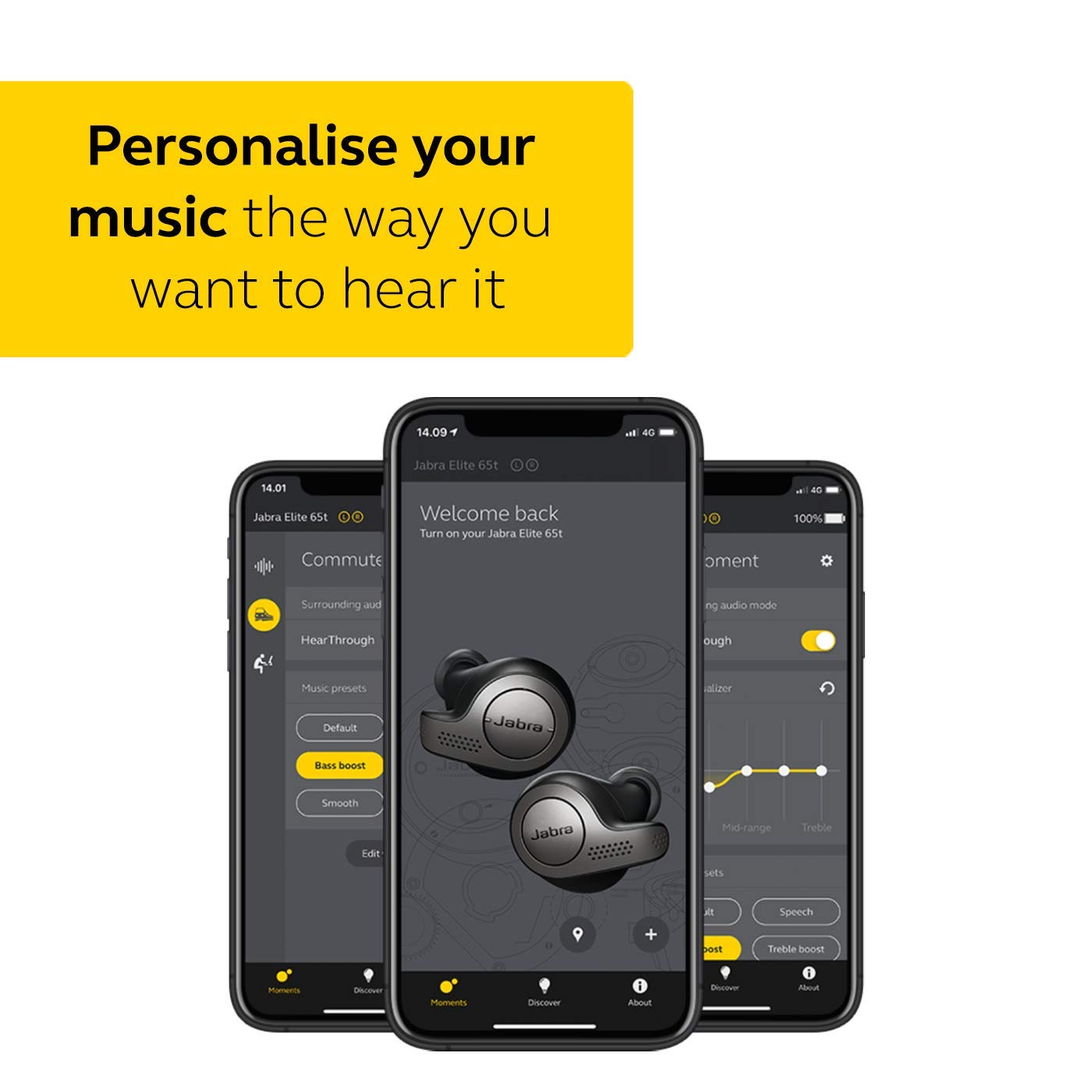 Jabra Elite 65t True Wireless Bluetooth Earbuds with Charging Case - Copper Black | Noise Cancelling, Secure Fit | Perfect for Gym, Running & Commuting