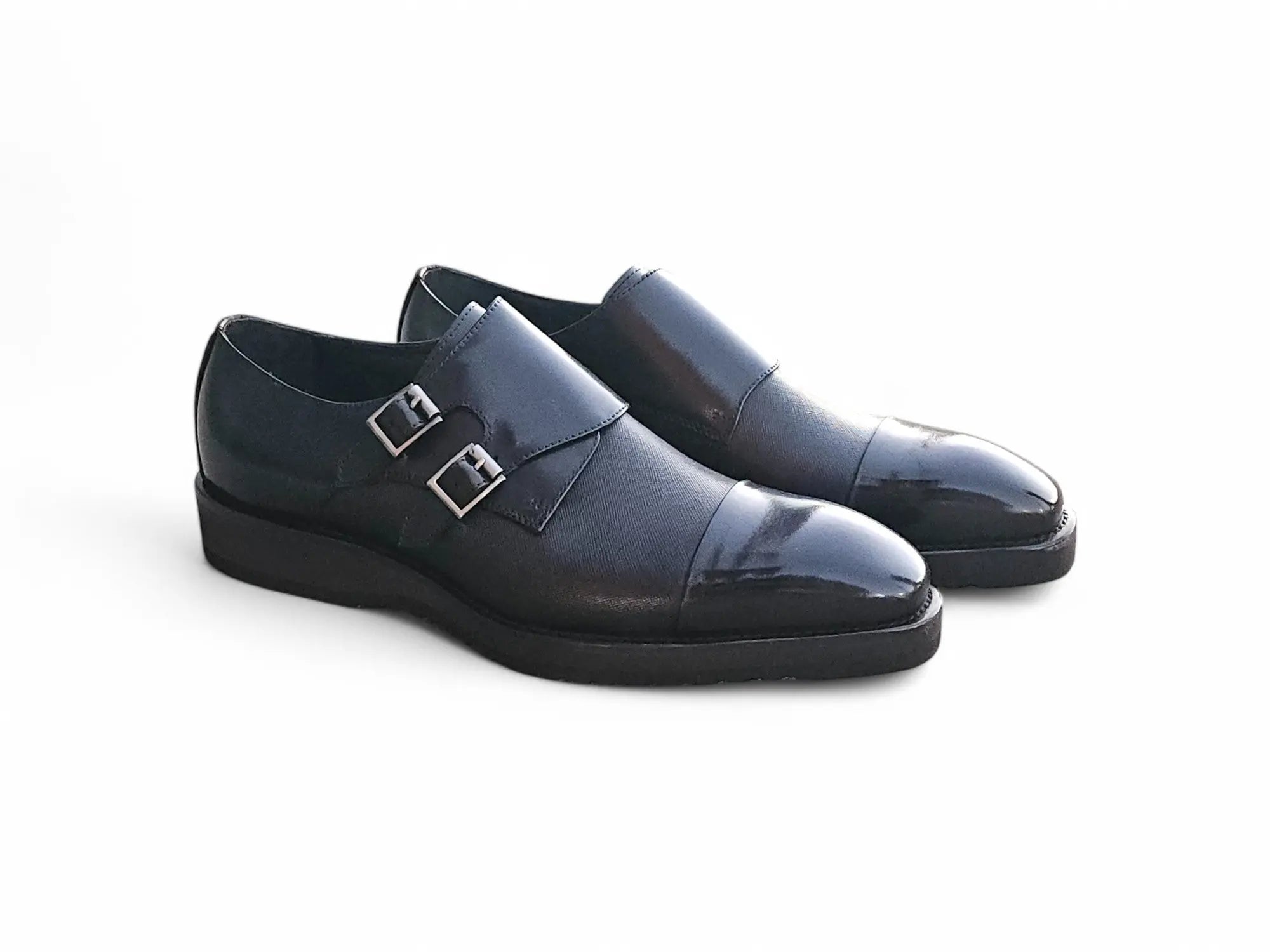 Premium Double Monk Strap Burnished Leather Loafers for Men - Classic Dress Shoes for Business, Office & Formal Occasions - Comfortable Slip-On Style for Weddings & Professional Events