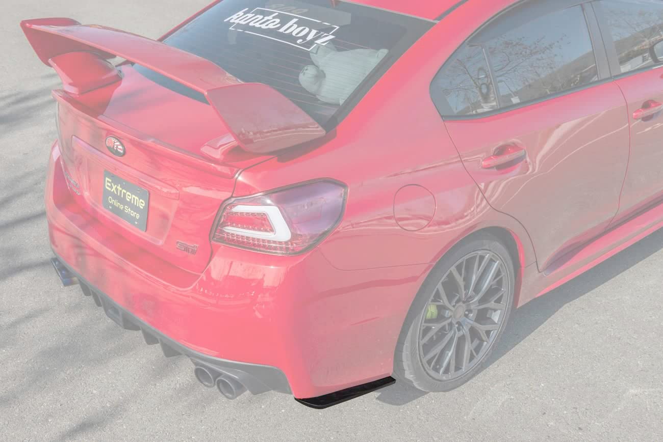 Replacement Rear Bumper Lower Lip Splitter for 2015-2021 Subaru WRX STi | JDM Charge-Speed Style Polyurethane Apron Pair (Matte Black) | Enhance Aerodynamics & Sporty Look for Street Racing & Car Shows