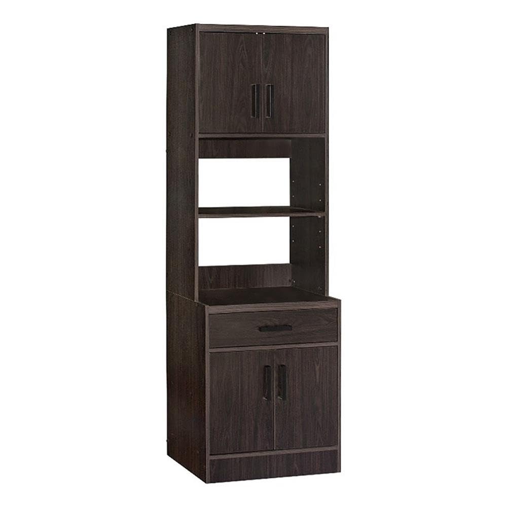 Pemberly Row Modern Tall Wooden Kitchen Pantry Cabinet in Tobacco Finish - Perfect for Farmhouse, Rustic & Contemporary Kitchen Storage Organization