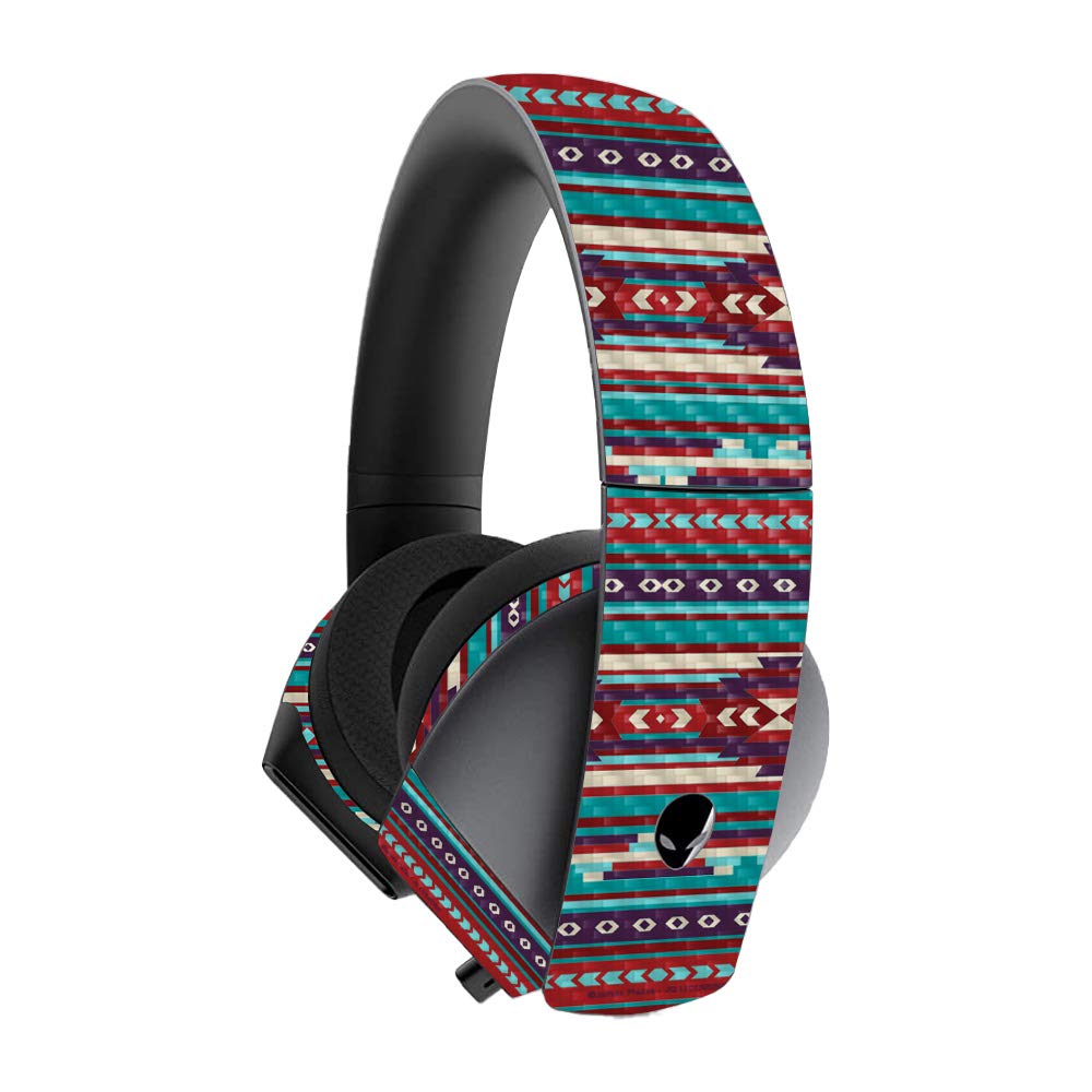 MightySkins Carbon Fiber Skin for Alienware 7.1 Gaming Headset - Southwest Stripes | Protective & Durable Textured Cover | Easy to Apply & Remove | Made in USA | Perfect for Gaming, Streaming & Travel Protection