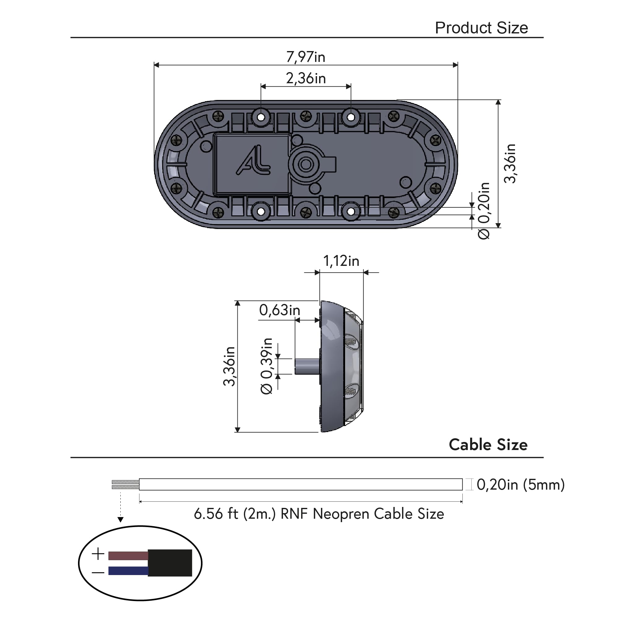 36W 10-30V DC Waterproof LED Underwater Boat Lights - Blue, Green, White Color Options - Surface Mount for Boats, Yachts, Sailboats & Pontoon - Perfect for Night Fishing, Docking & Underwater Illumination