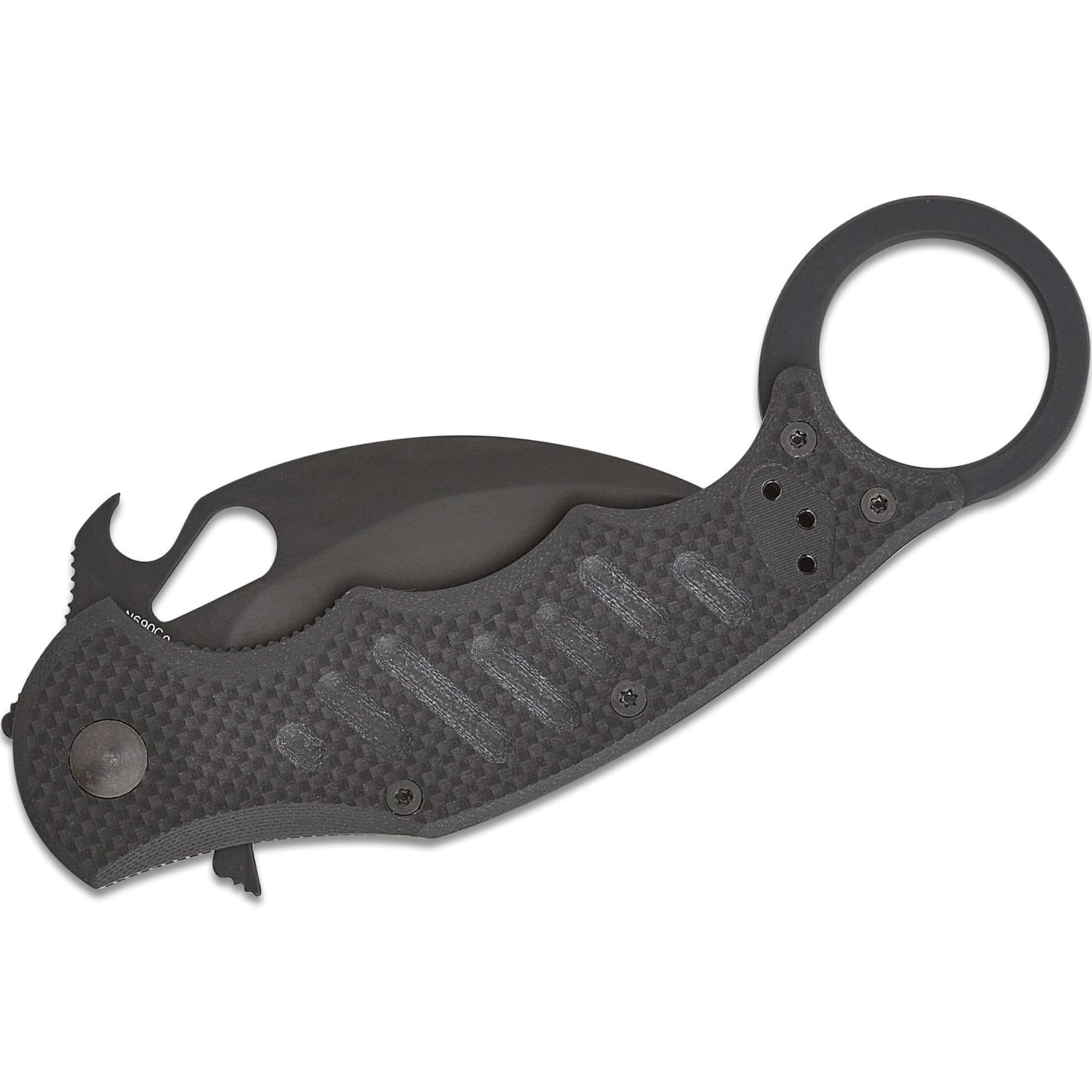 Fox FX-599 Folding Pocket Knife - N690Co Stainless Steel Blade, Black G10 Handle, Emerson Wave Opening, Liner Lock & Reversible Clip | EDC, Outdoor Survival, Camping & Tactical Use