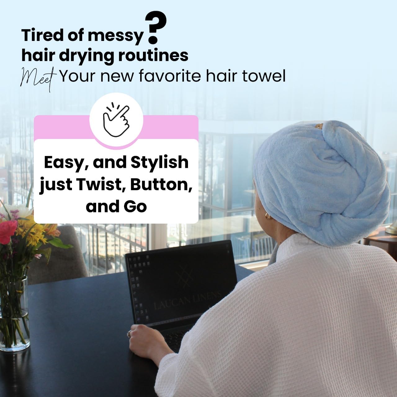 Extra Soft Microfiber Hair Towel Wrap (2 Pack) - Quick Dry Hair Towel for Women | Perfect for Post-Shower, Salon Styling & Travel Accessories