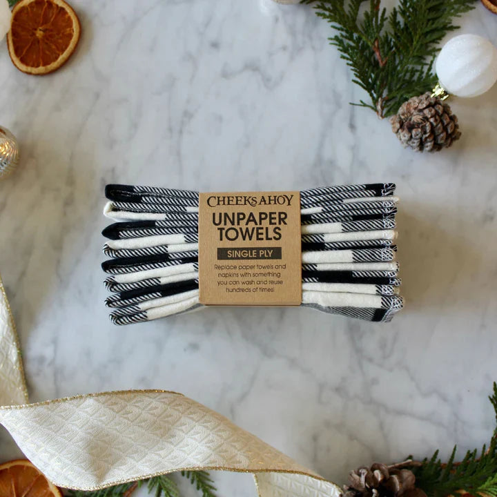 Eco-Friendly Reusable Holiday Unpaper Towels - Cheeks Ahoy | Sustainable Cloth Towels for Christmas, Thanksgiving & Home Decor | Perfect for Kitchen, Dining & Gift Giving
