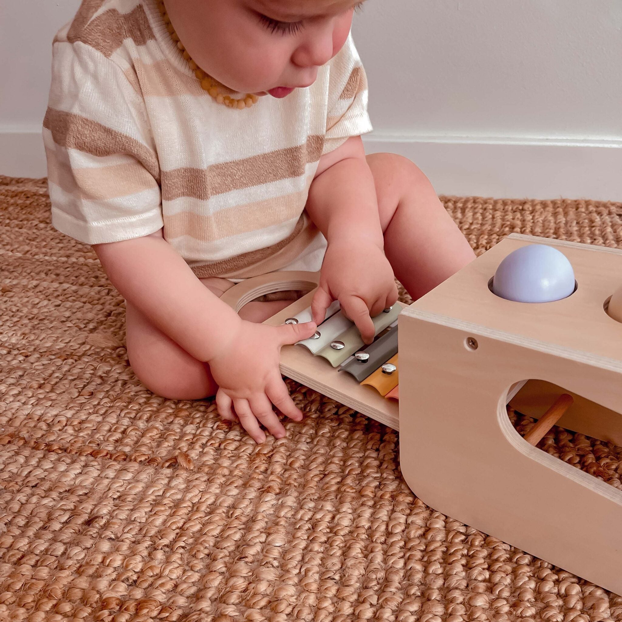 MOOVER Musical Tap Tap Toy - Natural Wooden Percussion Instrument for Kids - Perfect for Early Childhood Music Education & Sensory Play