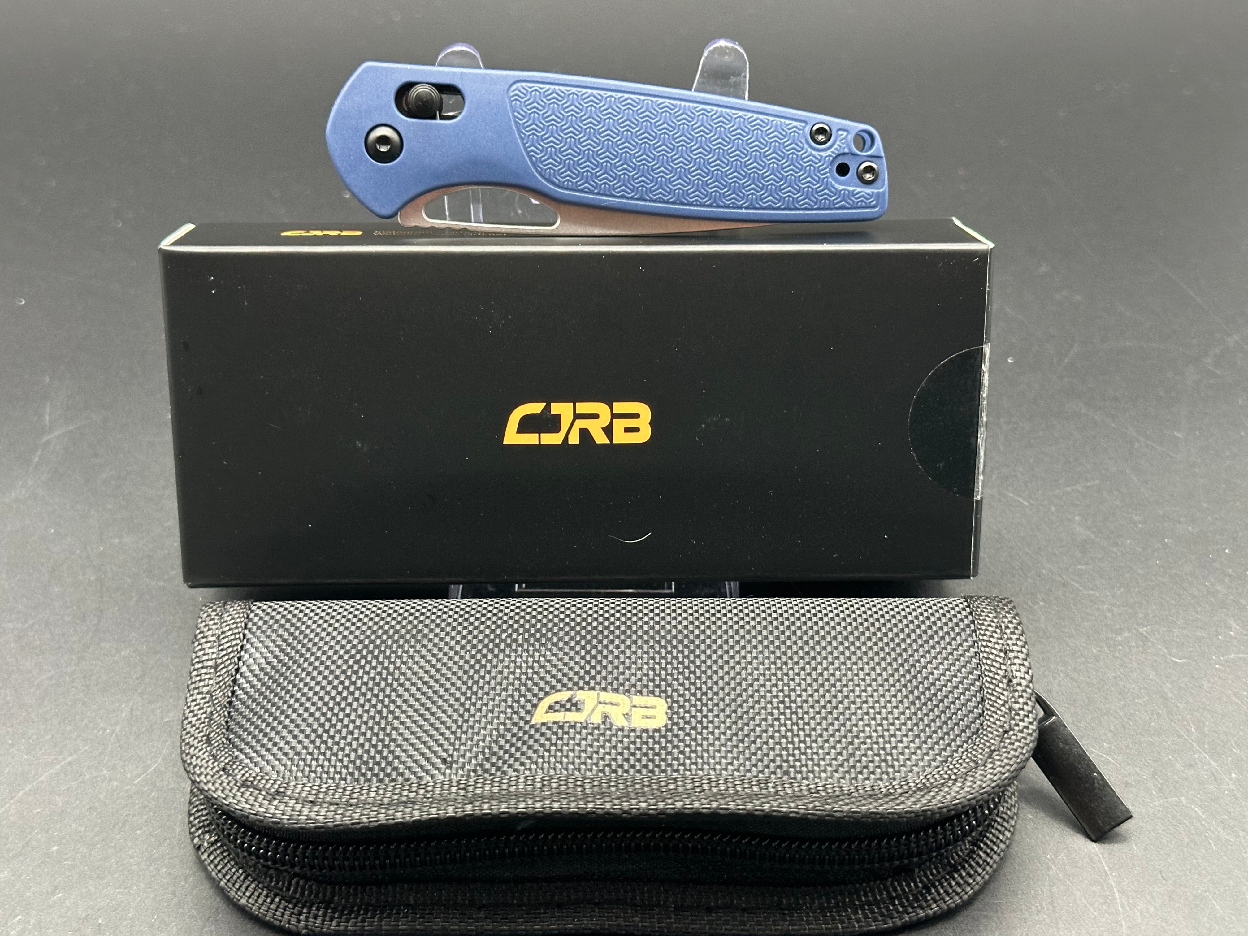 CJRB Acacia Folding Knife - Blue FRN Handle, AR-RPM9 Steel Plain Edge - EDC, Camping & Outdoor Survival Tool
