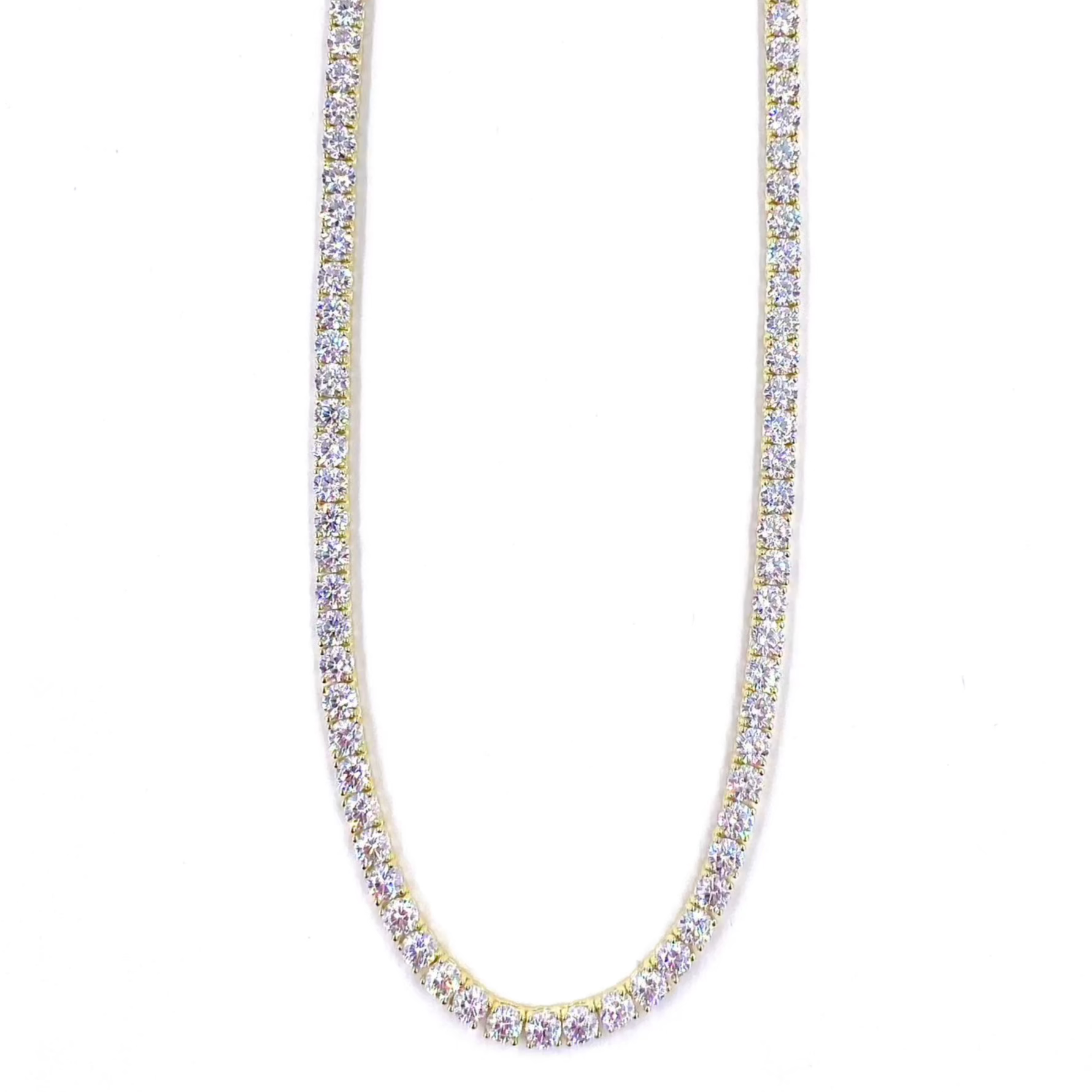 10.00CTW Ashley Gold Sterling Silver Tennis Necklace for Women - Elegant Jewelry Gift for Anniversary, Birthday & Special Occasions