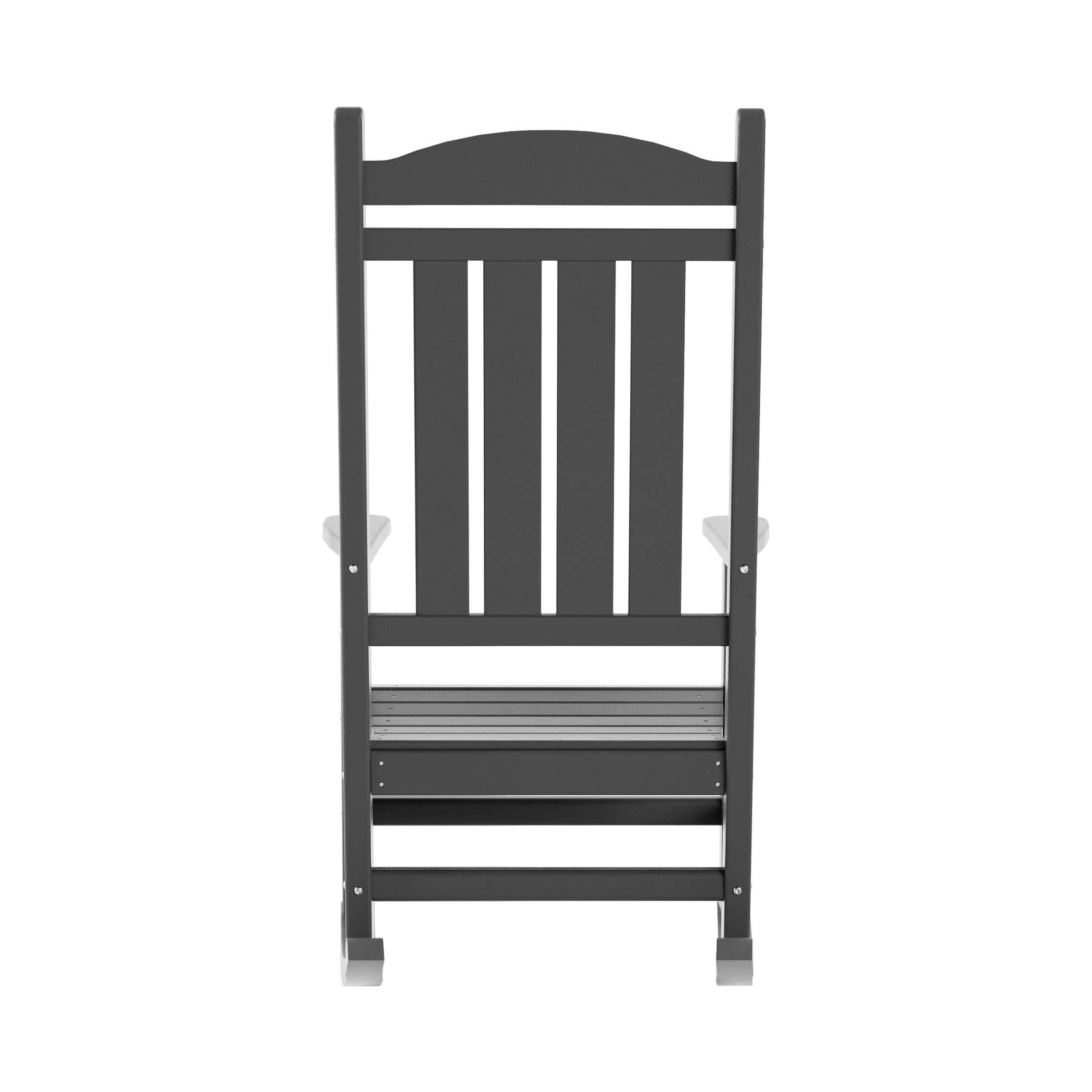 **WO HDPE Outdoor Rocking Chair Set - 3-Piece Traditional Patio Furniture for Garden, Porch & Backyard (Grey) - Relaxing Rocking Chairs for Comfortable Lounging**