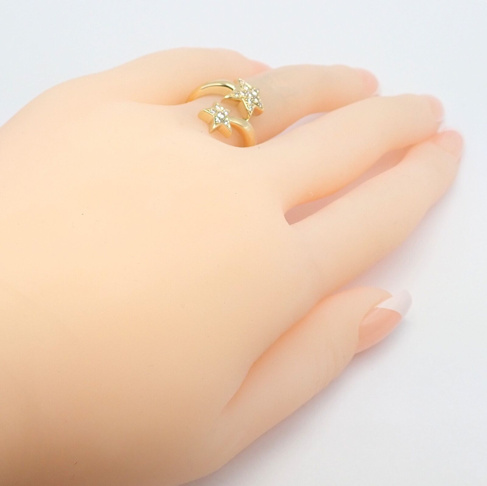 Chanel Comete 18k Yellow Gold Diamond Cocktail Ring Size 6.5 - Luxury Star Design Jewelry for Women, Perfect for Parties, Weddings & Special Occasions