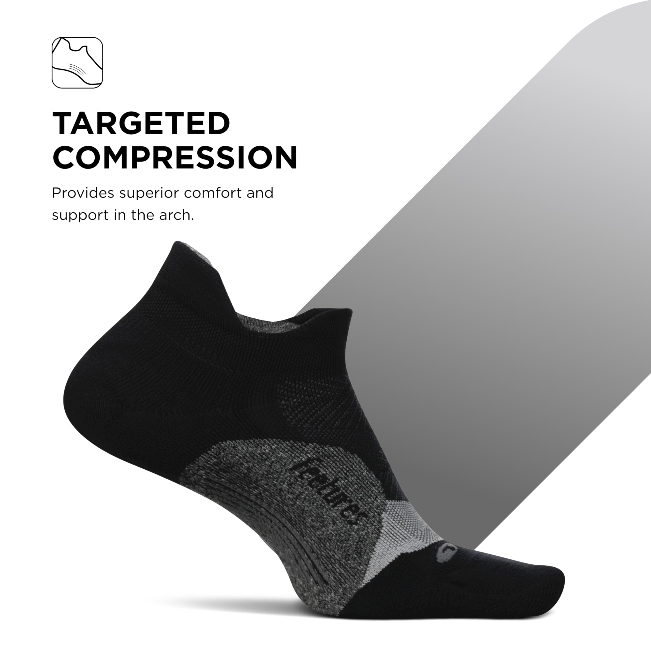 Feetures Elite Light Cushion No Show Tab Ankle Socks - Breathable Sport Socks with Targeted Compression for Running & Gym - Black (6-Pair Pack) - Perfect for Workouts, Hiking & Everyday Comfort