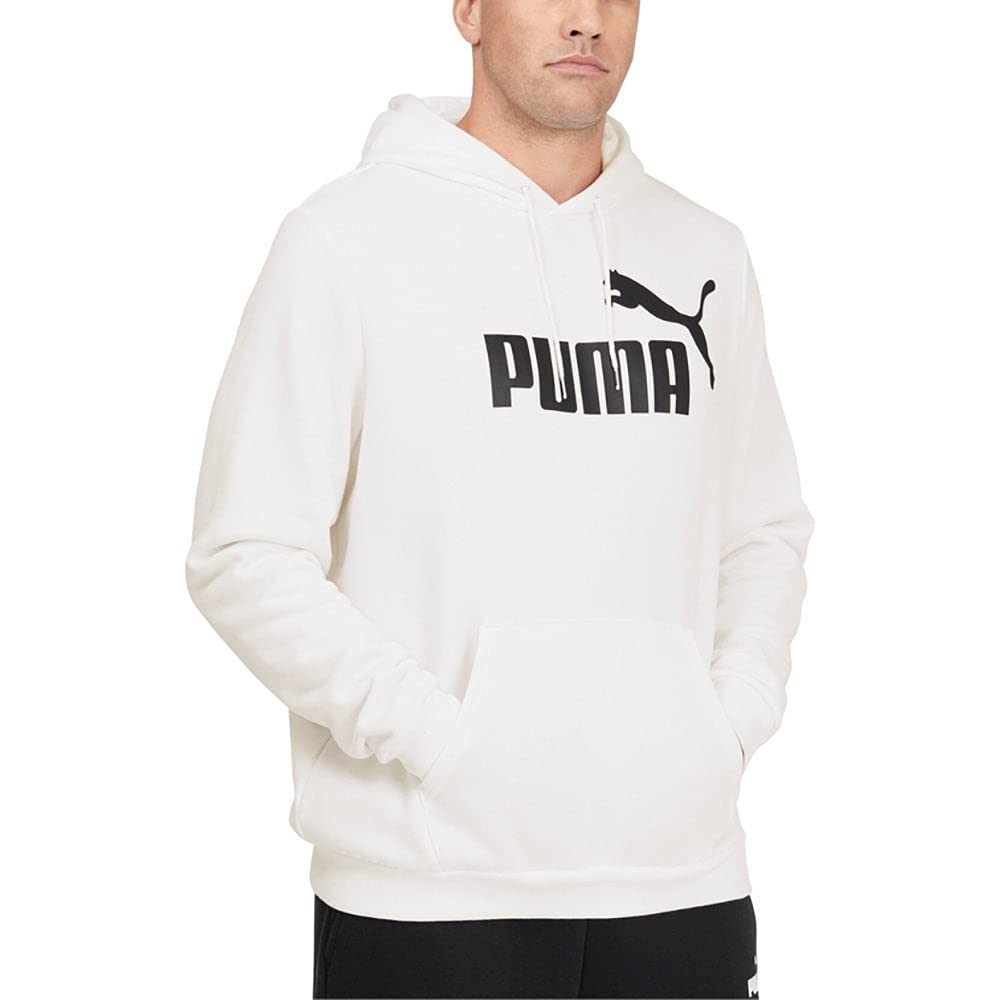 PUMA Men's Essentials Logo Fleece Hoodie - Soft Cotton Blend Pullover Sweatshirt with Kangaroo Pocket (Big & Tall Sizes) - Perfect for Casual Wear, Gym, and Outdoor Activities