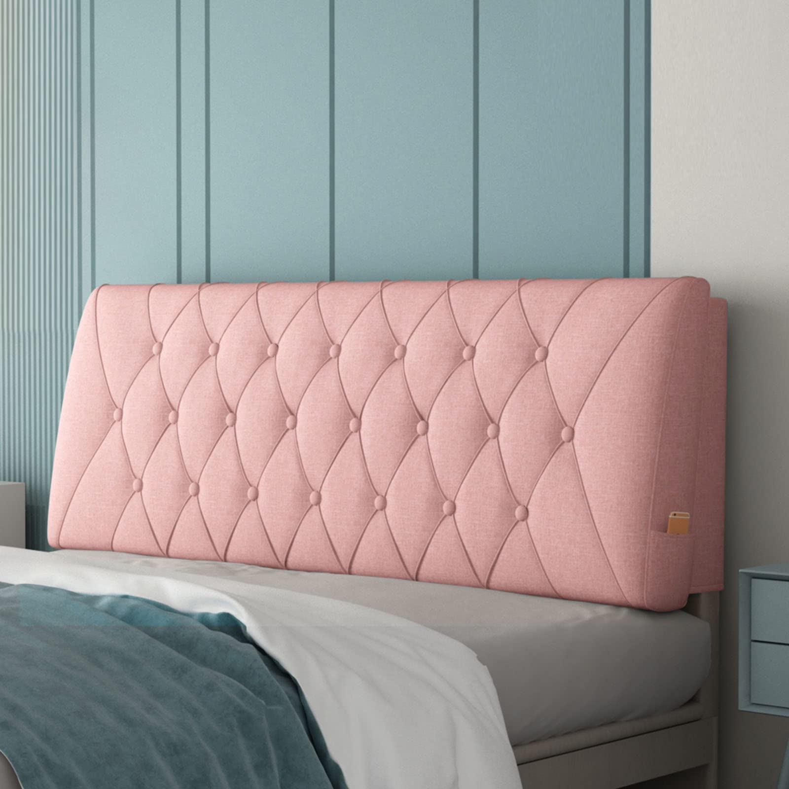 King Size Headboard Cushion - Soft Lumbar Support Backrest Pillow with Removable Cover for Bed, Dorm, Hotel (190cm/74.8