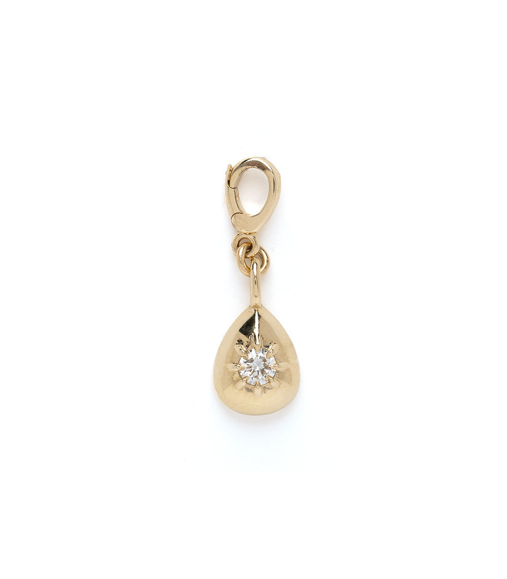 Hope Mini Pear Shape Diamond Charm Pendant Necklace - Elegant 14K Gold Dainty Jewelry for Women - Perfect for Anniversary, Birthday & Valentine's Day Gifts