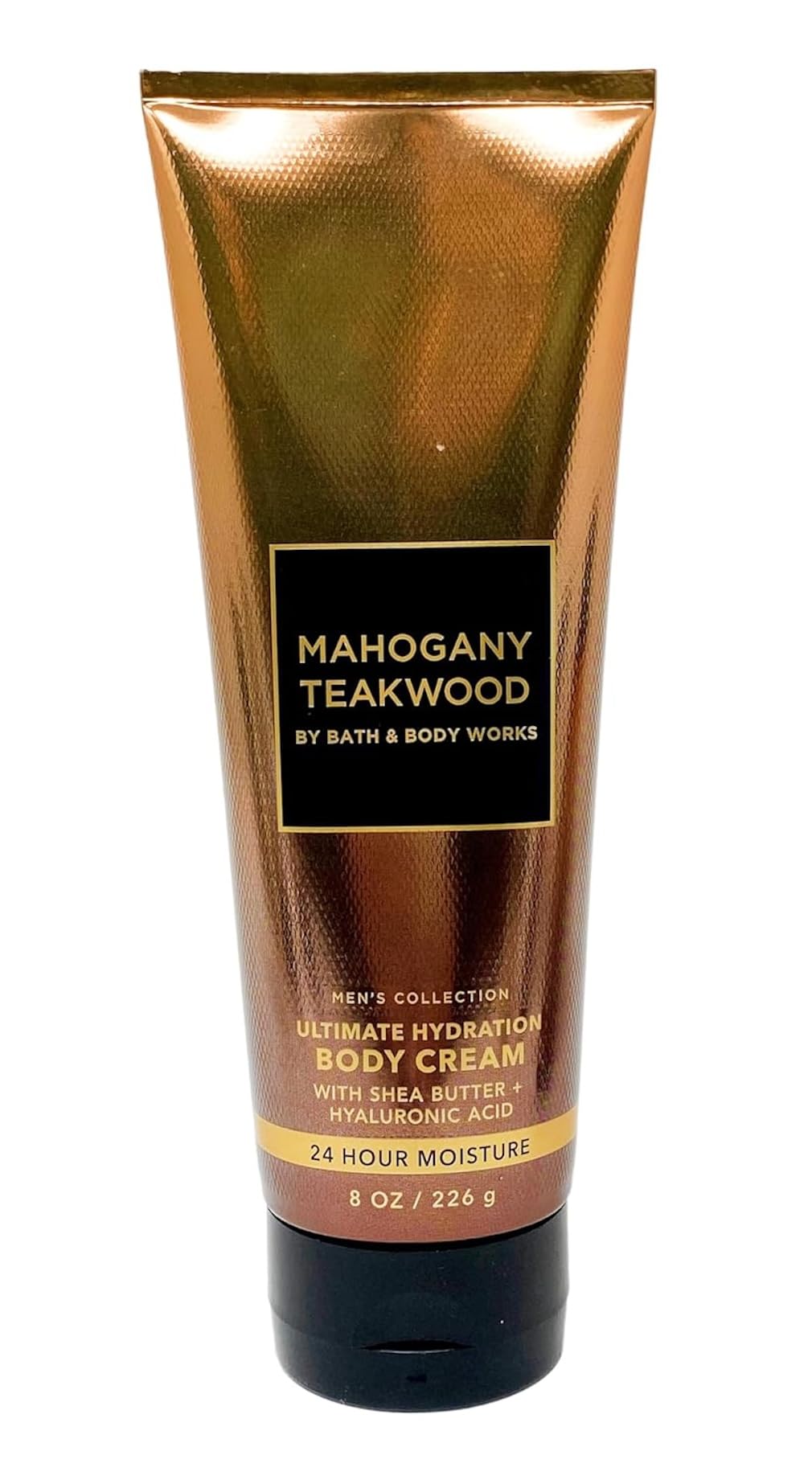 Bath and Body Works Hyaluronic Acid Body Cream for Men - 8 oz Moisturizing Lotion with Mahogany Teakwood Scent - Hydrating Skincare for Dry Skin - Perfect for Daily Use & Post-Shave Care