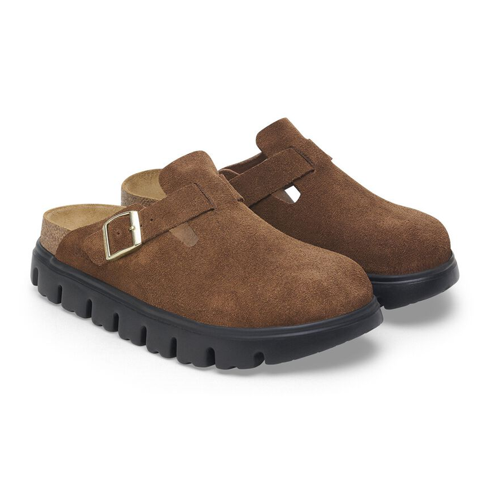 Birkenstock Boston Chunky Narrow Clog for Women - Dark Tea Suede | Comfortable Slip-On Shoes for Home, Office & Casual Wear
