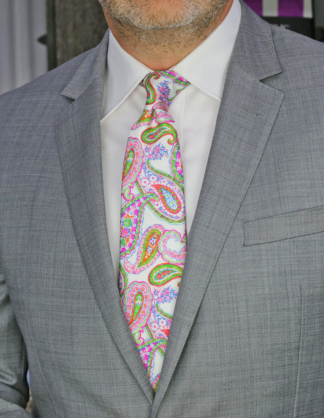 CANTINI Lecco Green Paisley Necktie for Men - Elegant Silk Tie for Business, Weddings & Formal Occasions