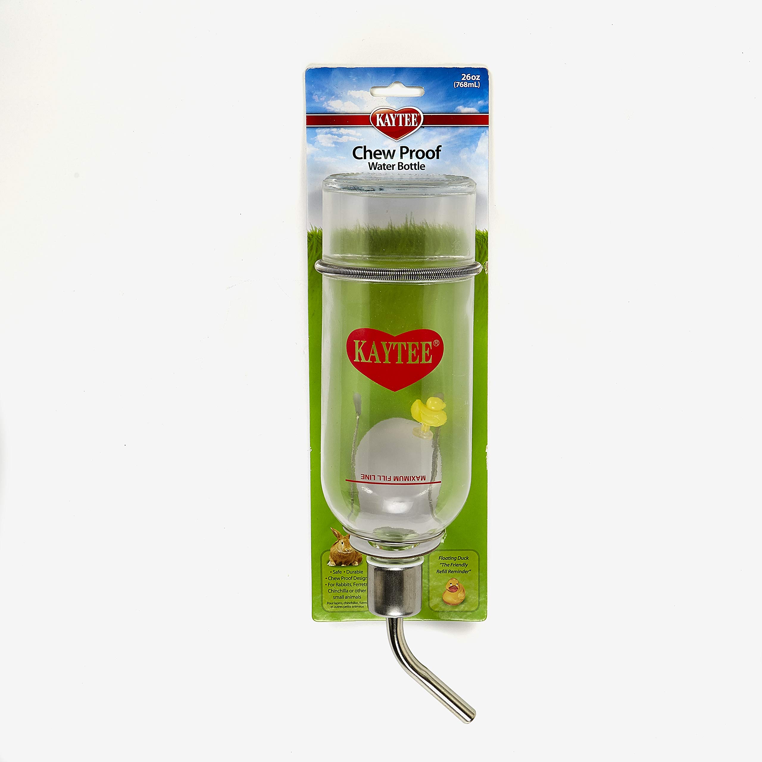 Kaytee Chew-Proof Small Animal Water Bottle - Leak-Proof & Durable for Hamsters, Guinea Pigs, Rabbits - Perfect for Cages, Habitats & Travel Use