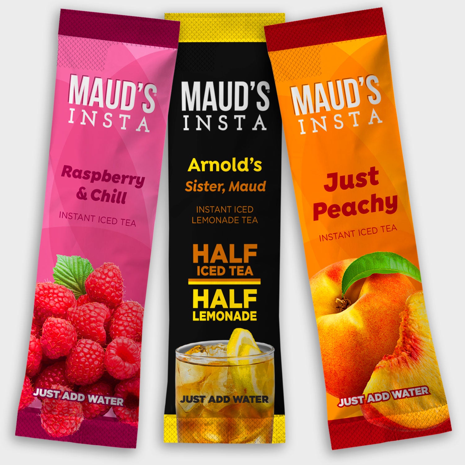 Maud's Instant Iced Tea Variety Pack - 12 Flavors of Refreshing Cold Brew Tea for Summer, Picnics & Office - Sugar-Free & Low-Calorie Iced Tea Mixes for Healthy Hydration