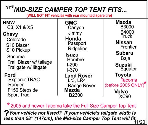 DAC Mid-Size Truck Tent – Waterproof, Durable & Easy Setup Vehicle Camping Tent for Pickup Trucks | Perfect for Outdoor Adventures, Camping & Road Trips